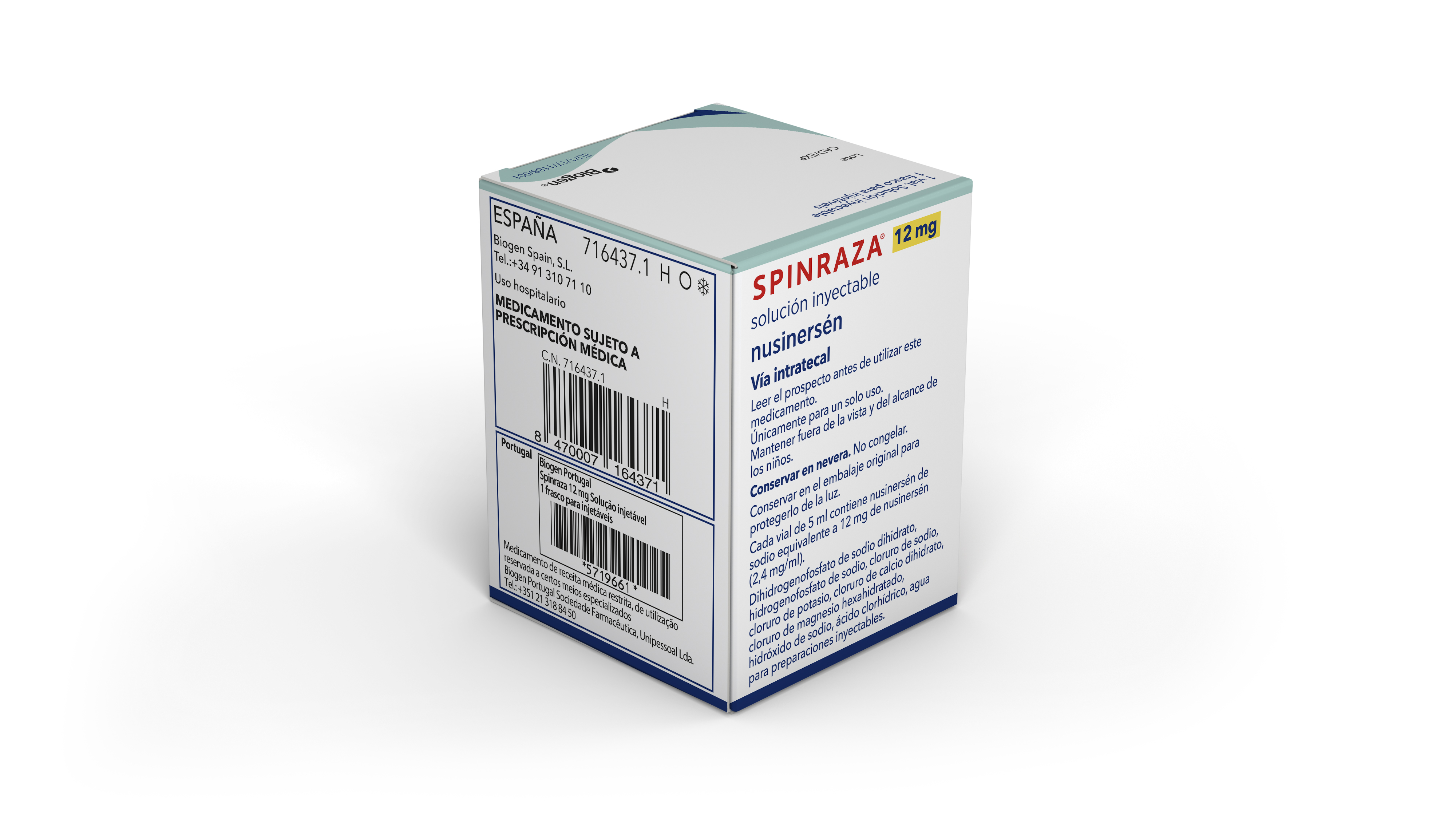 SPINRAZA 12 mg 1 VIAL SOLUCION INYECTABLE 5 ml