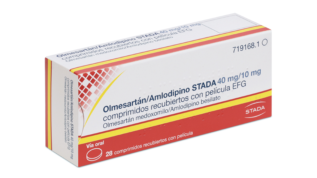 OLMESARTAN/AMLODIPINO STADA EFG 40 mg/10 mg 28 COMPRIMIDOS RECUBIERTOS