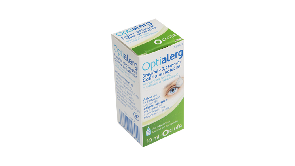 OPTIALERG 5 mg/ml + 0,25 mg/ml COLIRIO EN SOLUCION 1 FRASCO 10 ml