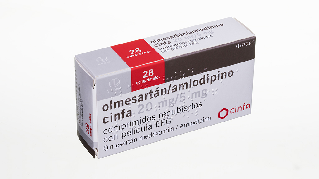 OLMESARTAN/AMLODIPINO CINFA EFG 20 mg/5 mg 28 COMPRIMIDOS RECUBIERTOS