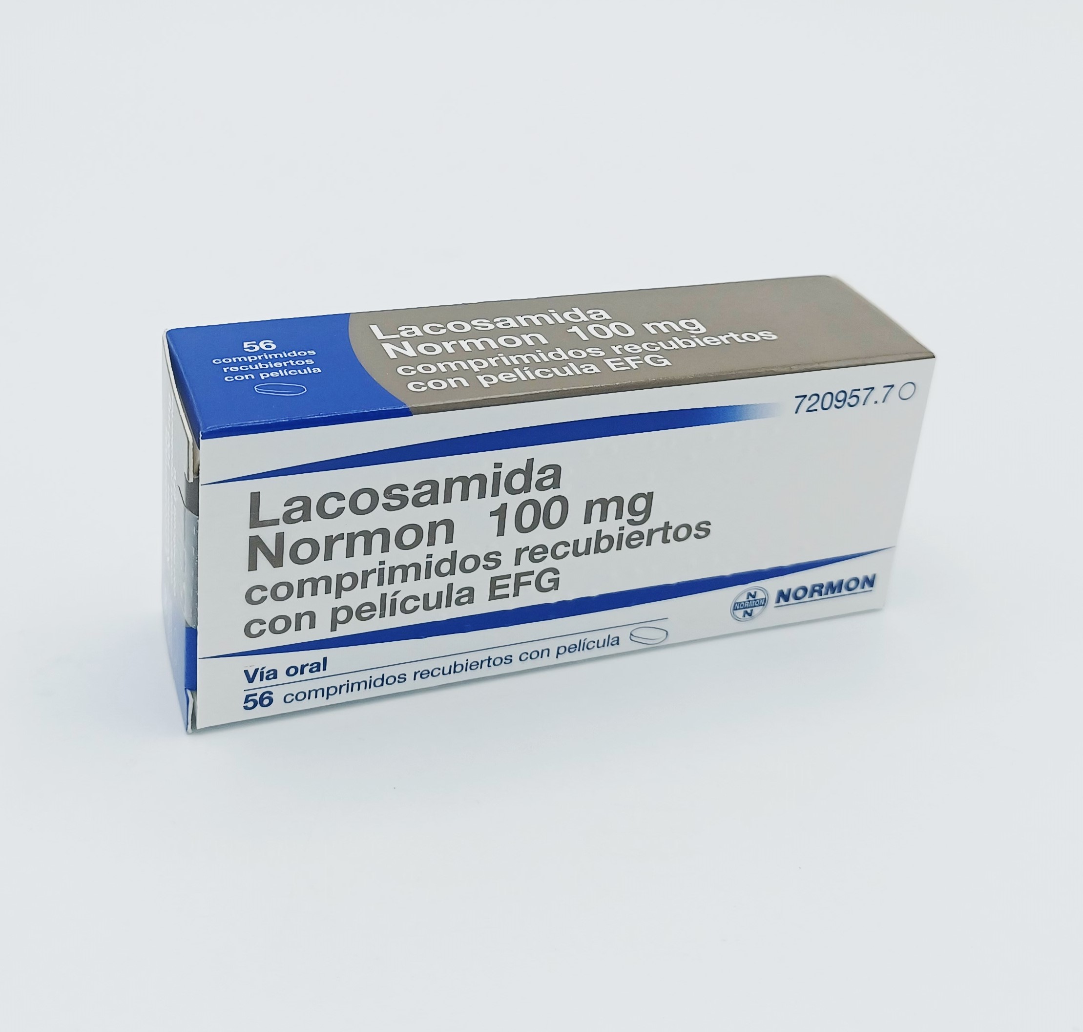 LACOSAMIDA NORMON EFG 100 mg 56 COMPRIMIDOS RECUBIERTOS BLISTER Al/PVC-PVDC