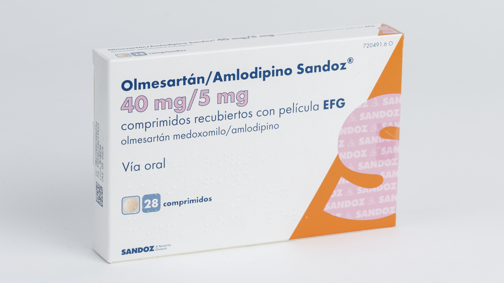 OLMESARTAN/AMLODIPINO SANDOZ EFG 40 mg/5 mg 28 COMPRIMIDOS RECUBIERTOS