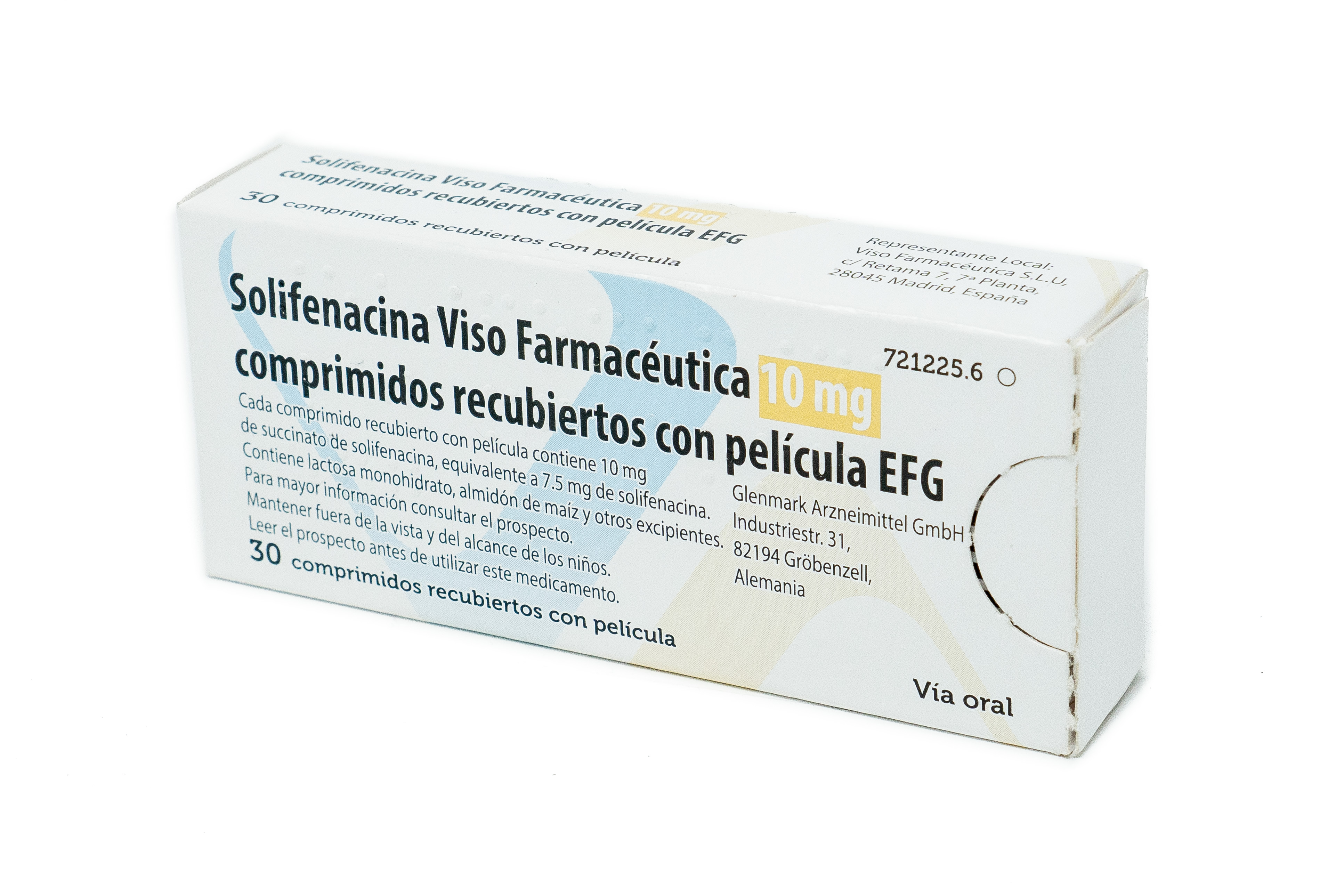 SOLIFENACINA VISO FARMACEUTICA EFG 10 mg 30 COMPRIMIDOS RECUBIERTOS