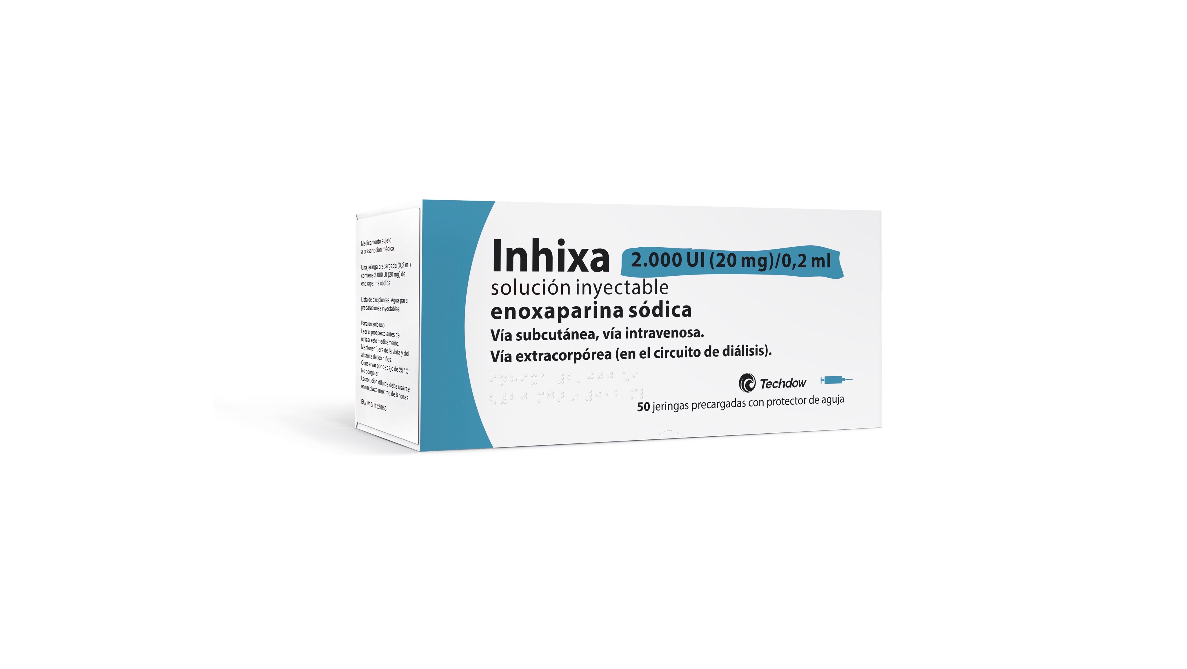 INHIXA 2000 UI 20 mg 50 JERINGAS PRECARGADAS SOLUCION INYECTABLE 0,2 ml AGUJA CON PROTECTOR