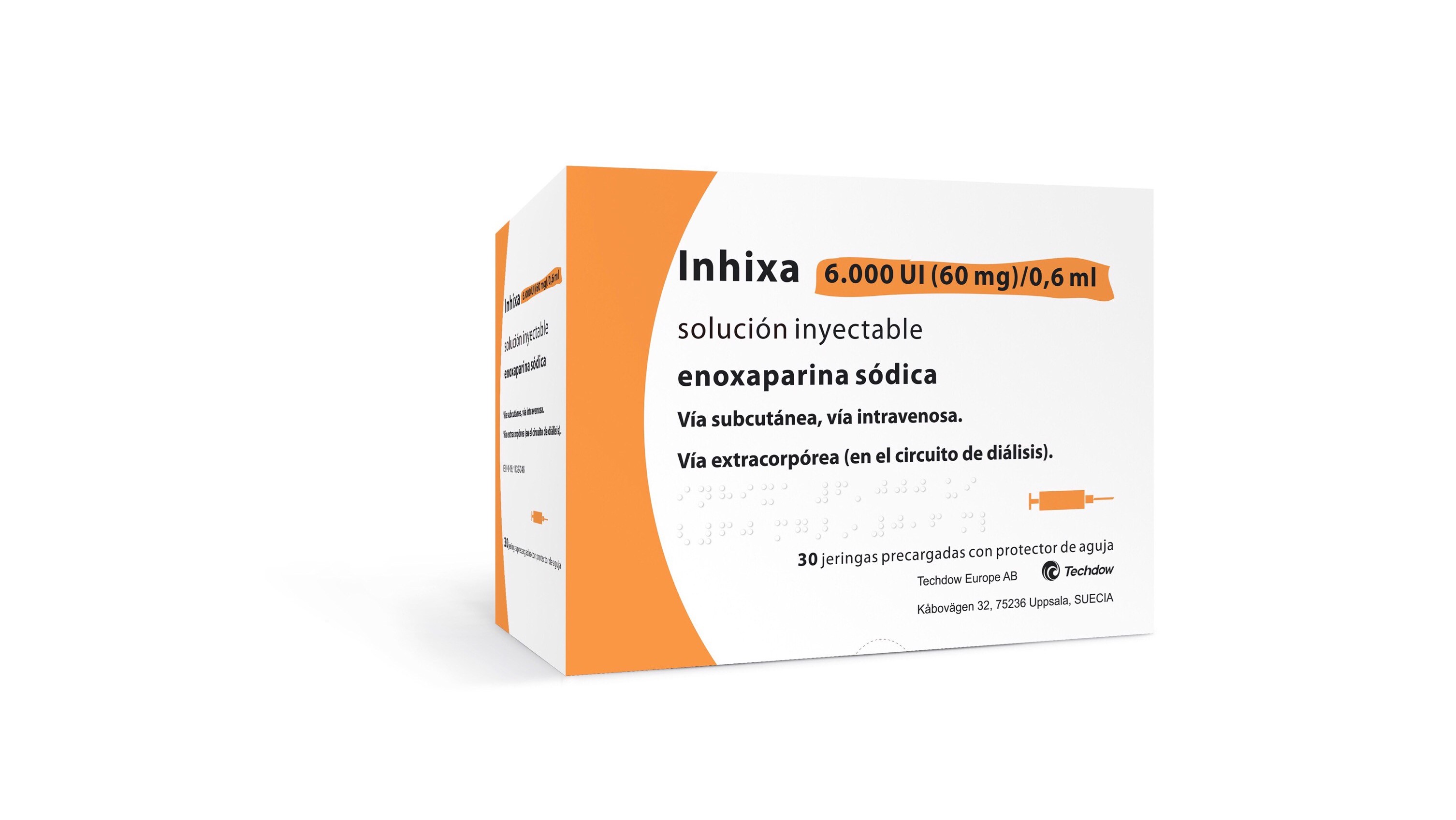 INHIXA 6000 UI 60 mg 2 JERINGAS PRECARGADAS SOLUCION INYECTABLE 0,6 ml AGUJA CON PROTECTOR