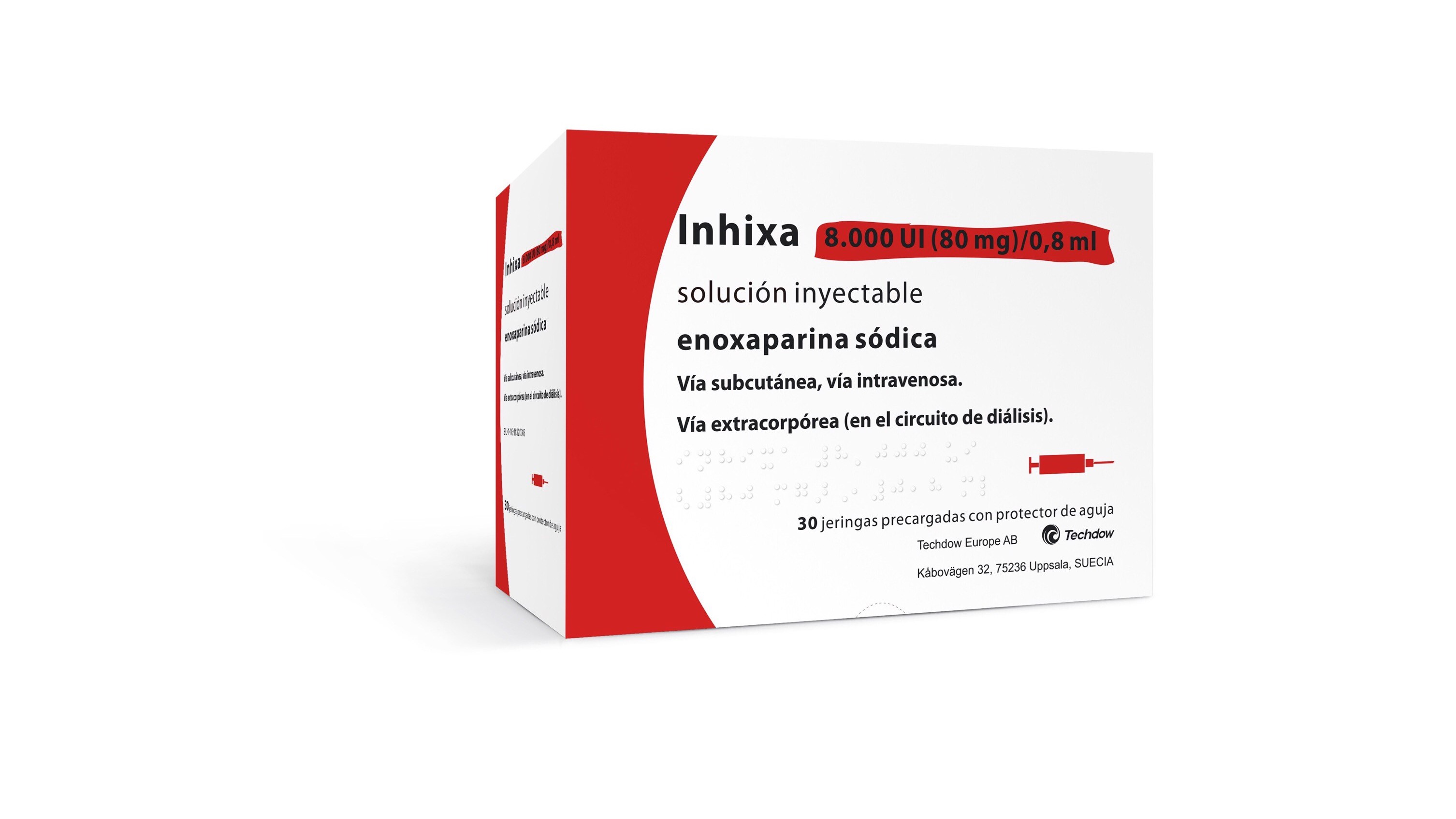 INHIXA 8000 UI 80 mg 2 JERINGAS PRECARGADAS SOLUCION INYECTABLE 0,8 ml