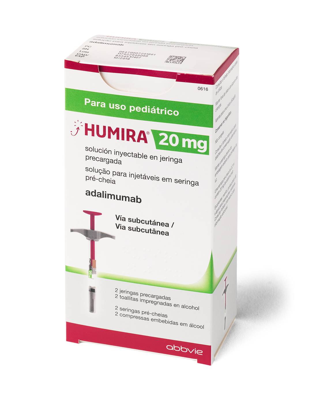 HUMIRA 20 mg 2 JERINGAS PRECARGADAS SOLUCION INYECTABLE 0,2 ml