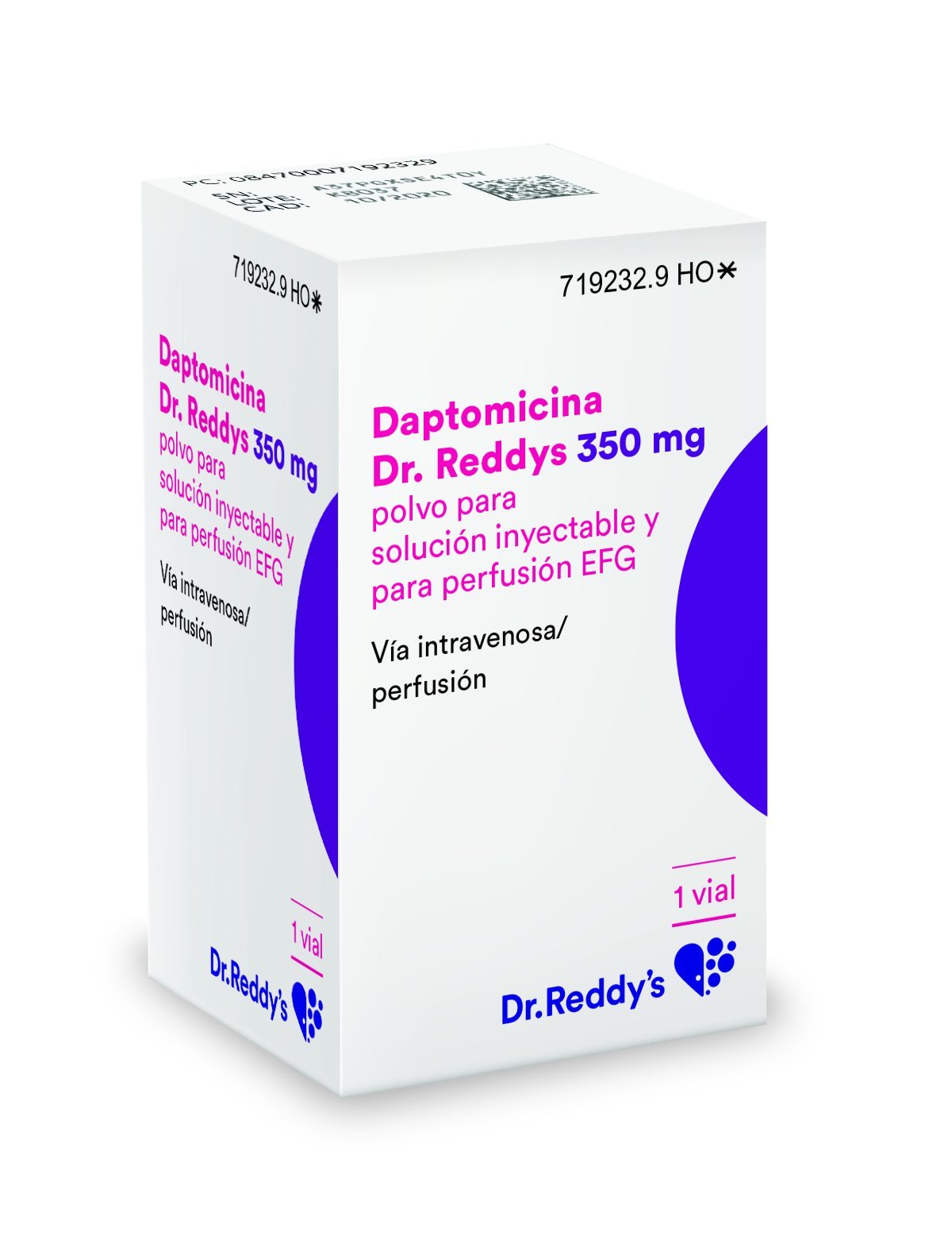 DAPTOMICINA DR. REDDYS EFG 350 mg 1 VIAL POLVO PARA SOLUCION INYECTABLE Y PARA PERFUSION