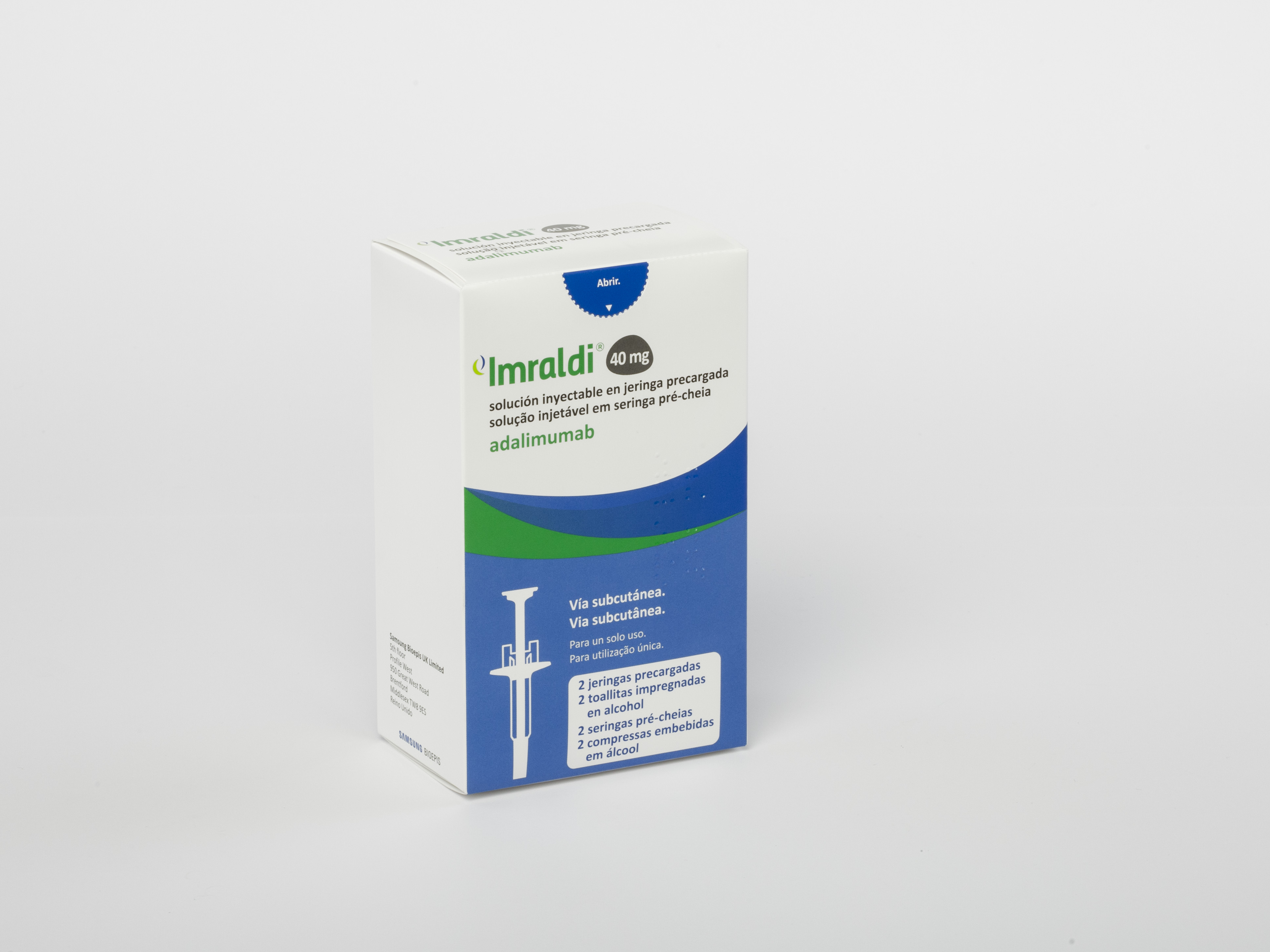 IMRALDI 40 mg 2 JERINGAS PRECARGADAS SOLUCION INYECTABLE 0,8 ml