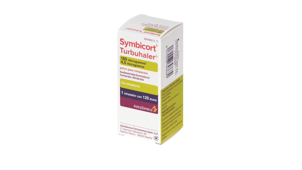 SYMBICORT TURBUHALER 160/4,5 microgramos/INHALACION POLVO PARA INHALACION 1 INHALADOR 120 DOSIS