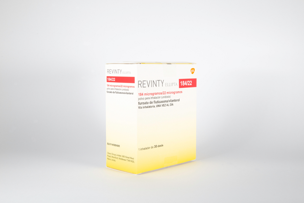 REVINTY ELLIPTA 184/22 microgramos POLVO PARA INHALACION 1 INHALADOR 30 DOSIS