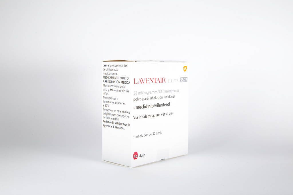 LAVENTAIR ELLIPTA 55/22 microgramos POLVO PARA INHALACION 1 INHALADOR 30 DOSIS