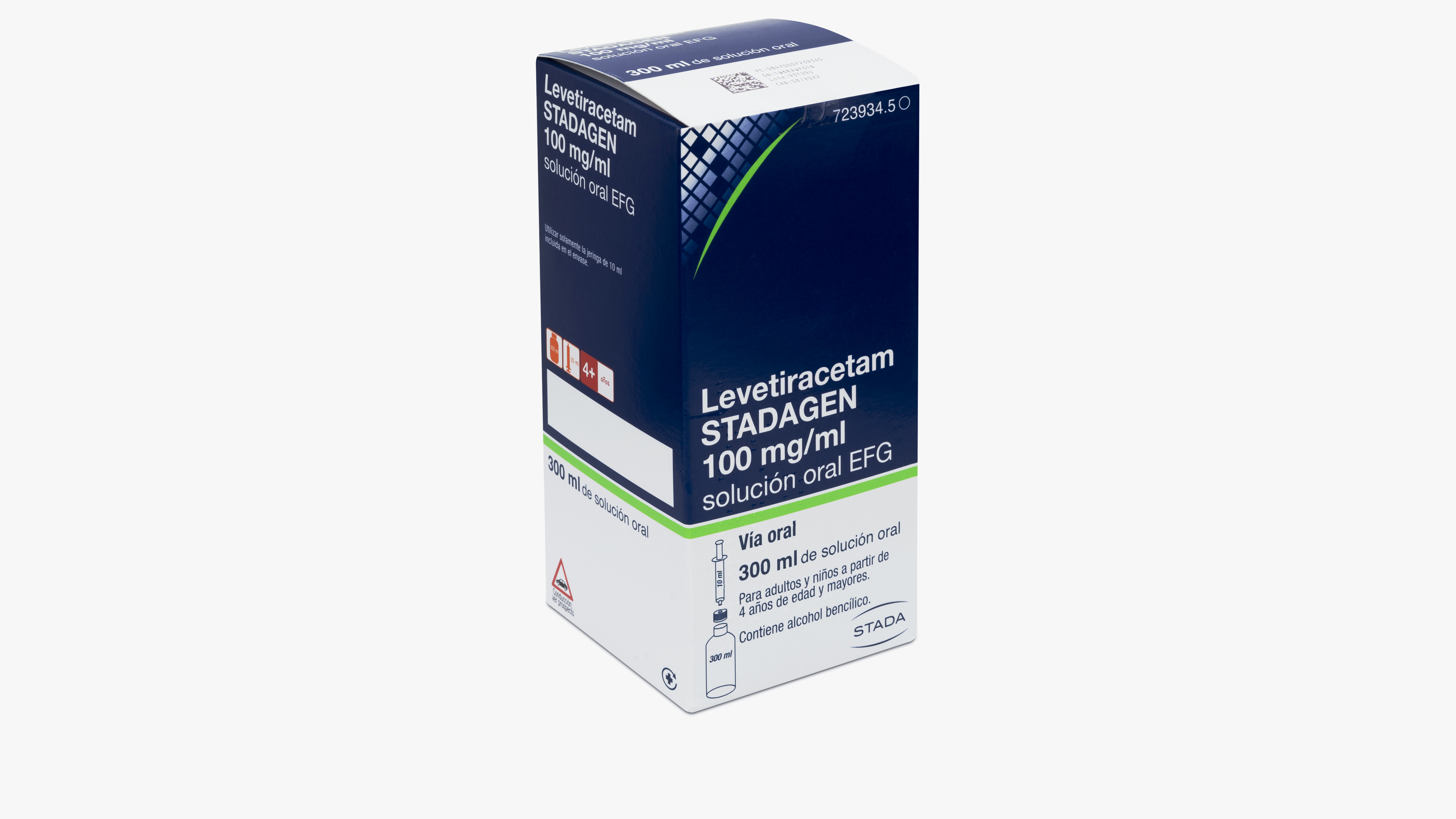 LEVETIRACETAM STADA EFG 100 mg/ml SOLUCION ORAL 1 FRASCO 300 ml + JERINGA ORAL 10 ml