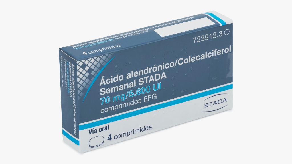 ACIDO ALENDRONICO/COLECALCIFEROL SEMANAL STADA EFG 70 mg/5600 UI 4 COMPRIMIDOS