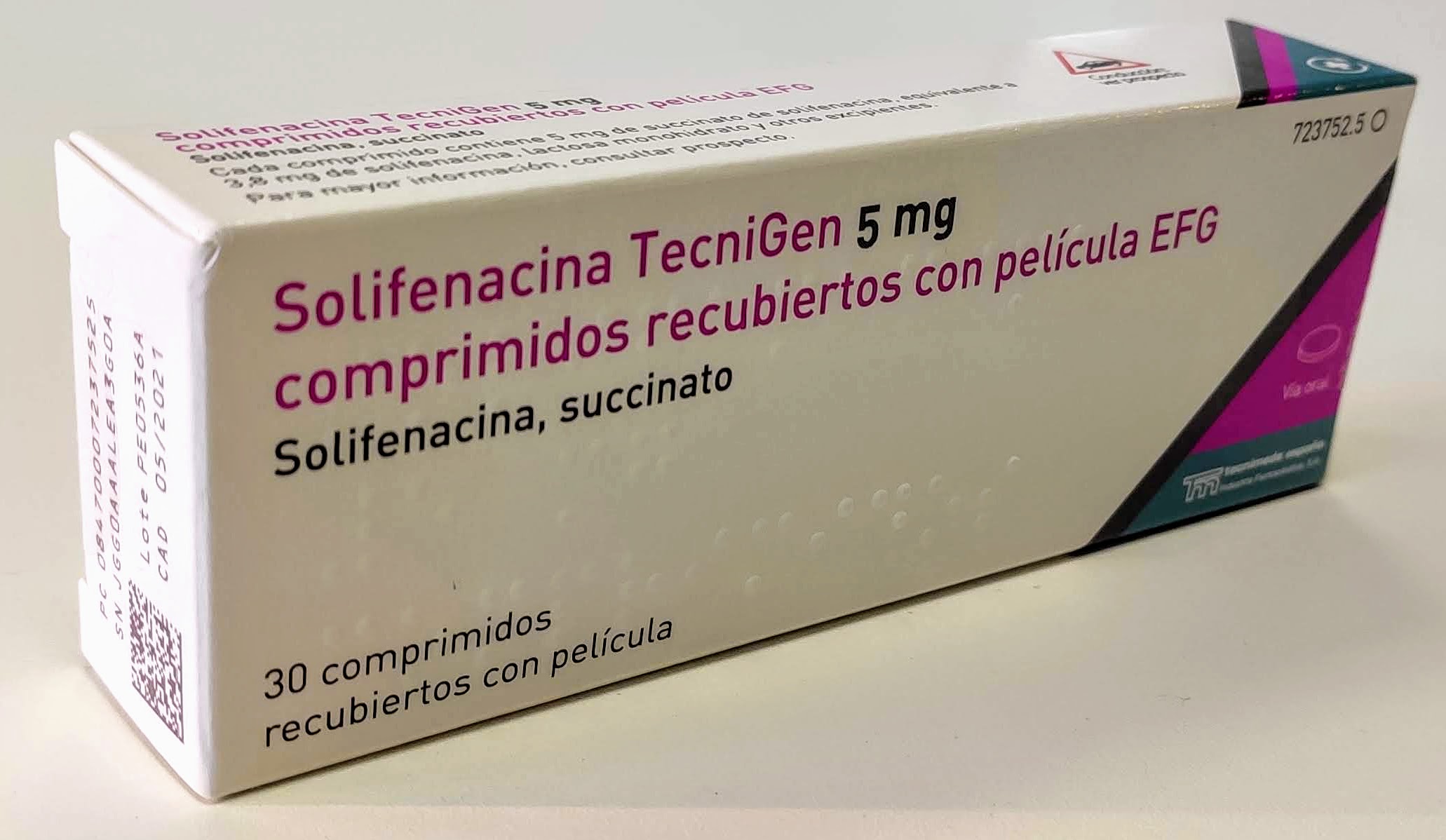 SOLIFENACINA TECNIGEN EFG 5 mg 30 COMPRIMIDOS RECUBIERTOS