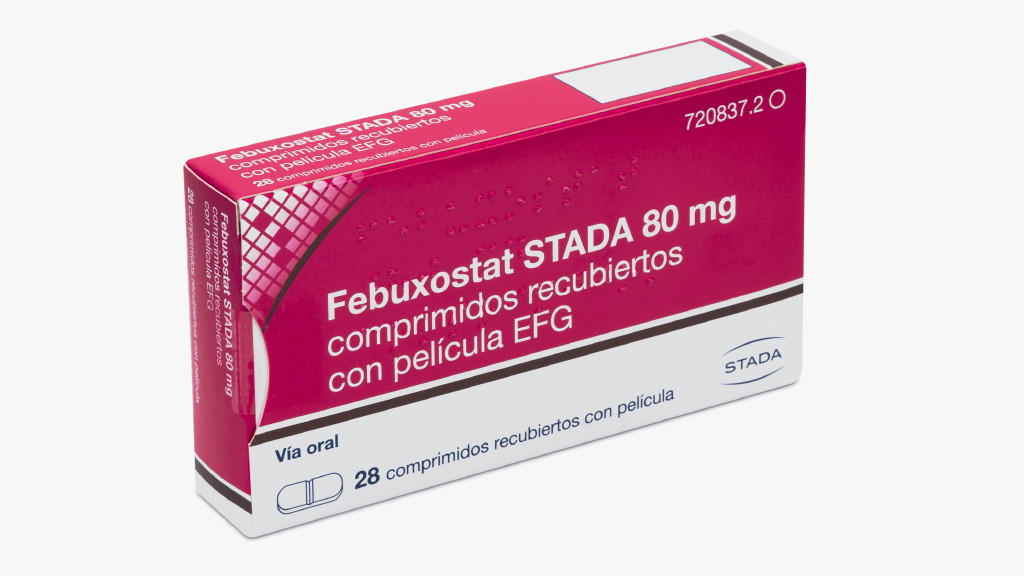 FEBUXOSTAT STADA EFG 80 mg 28 COMPRIMIDOS RECUBIERTOS