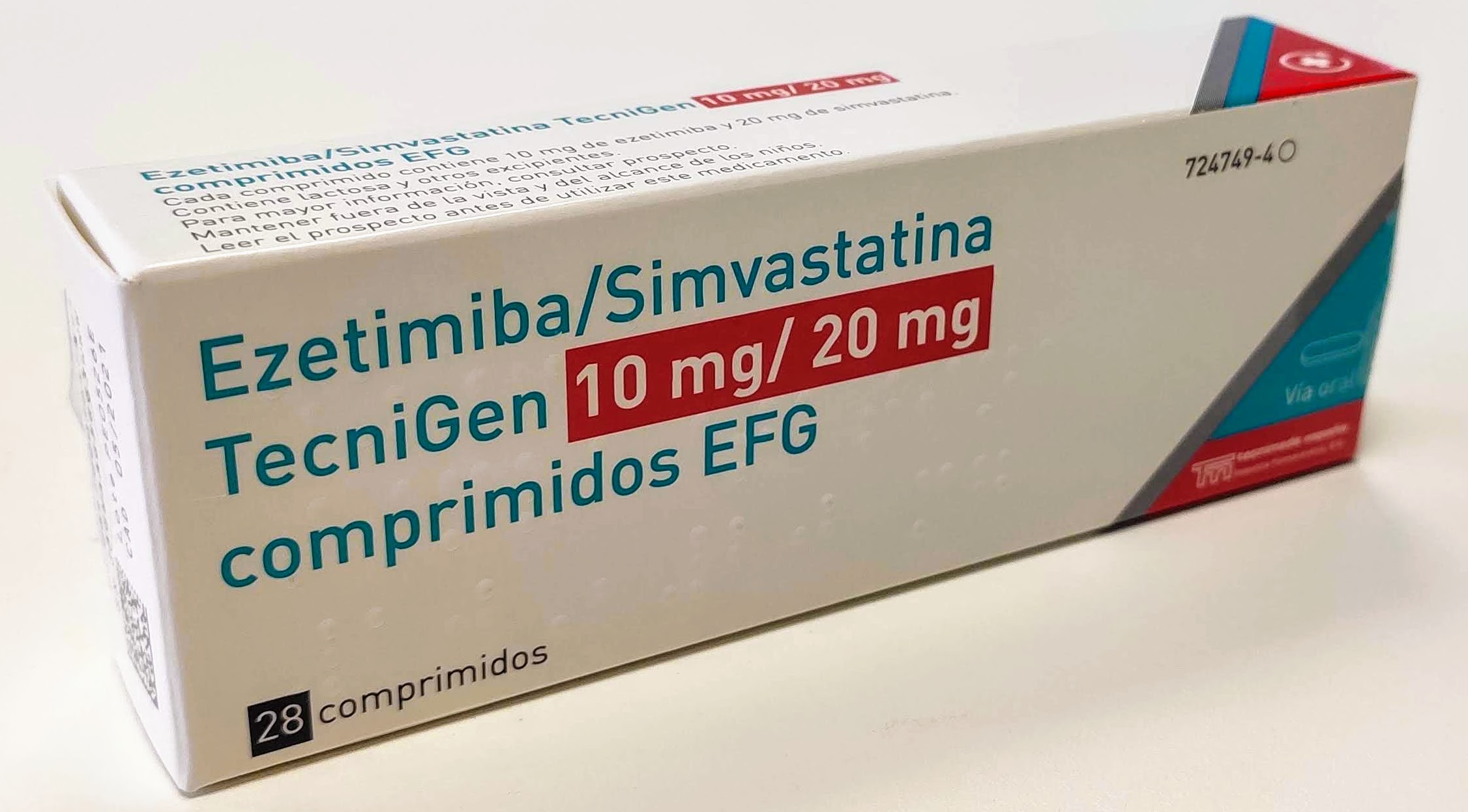 EZETIMIBA/SIMVASTATINA TECNIGEN EFG 10 mg/20 mg 28 COMPRIMIDOS