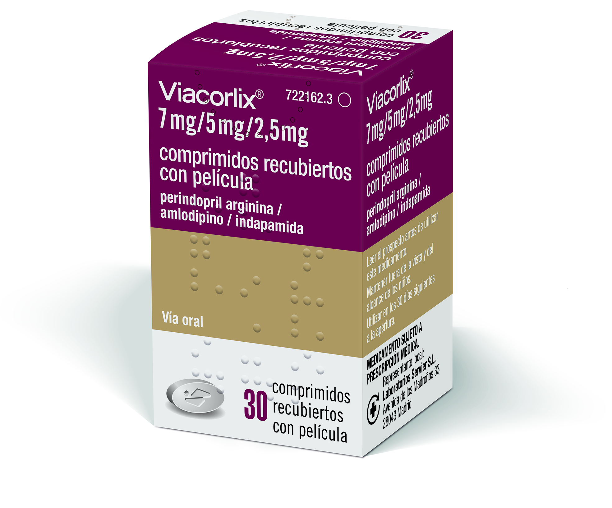 VIACORLIX 7 mg/5 mg/2,5 mg 30 COMPRIMIDOS RECUBIERTOS