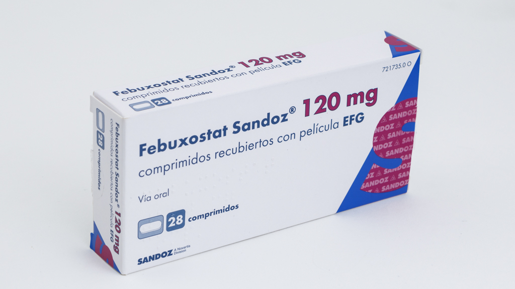 FEBUXOSTAT SANDOZ EFG 120 mg 28 COMPRIMIDOS RECUBIERTOS