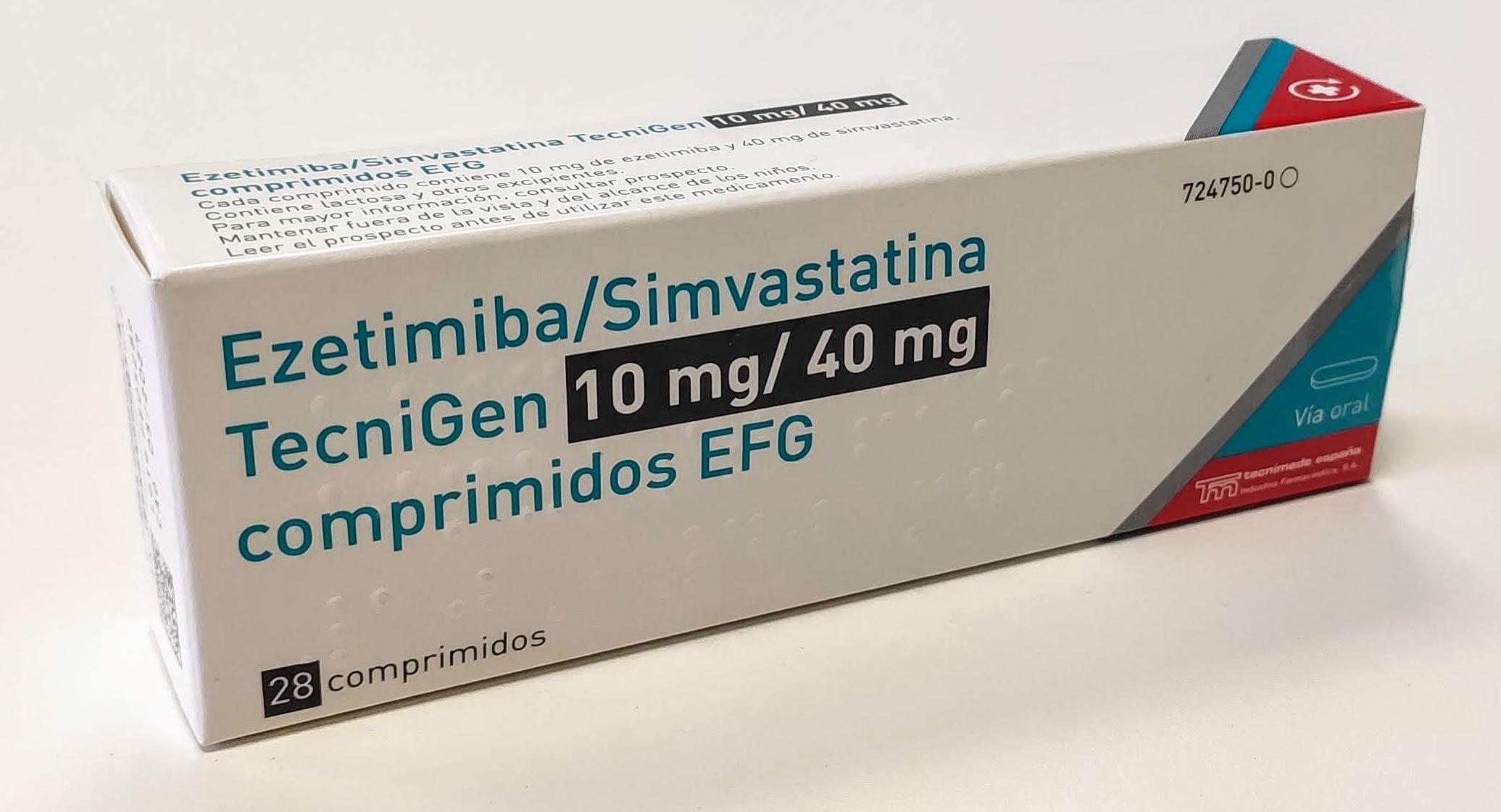 Ezetimiba Simvastatina Tecnigen Efg 10 Mg 40 Mg 28 Comprimidos ezetimiba-simvastatina-tecnigen-efg-10-mg-40-mg-28-comprimidos