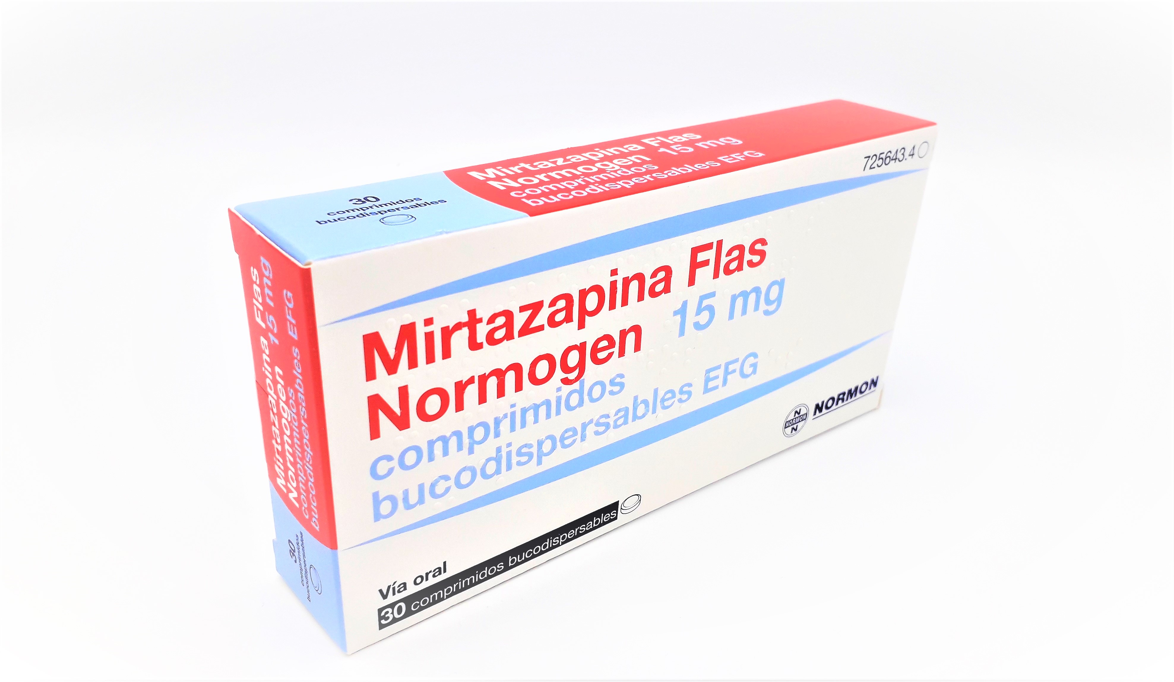 MIRTAZAPINA FLAS NORMOGEN EFG 15 mg 60 COMPRIMIDOS BUCODISPERSABLES