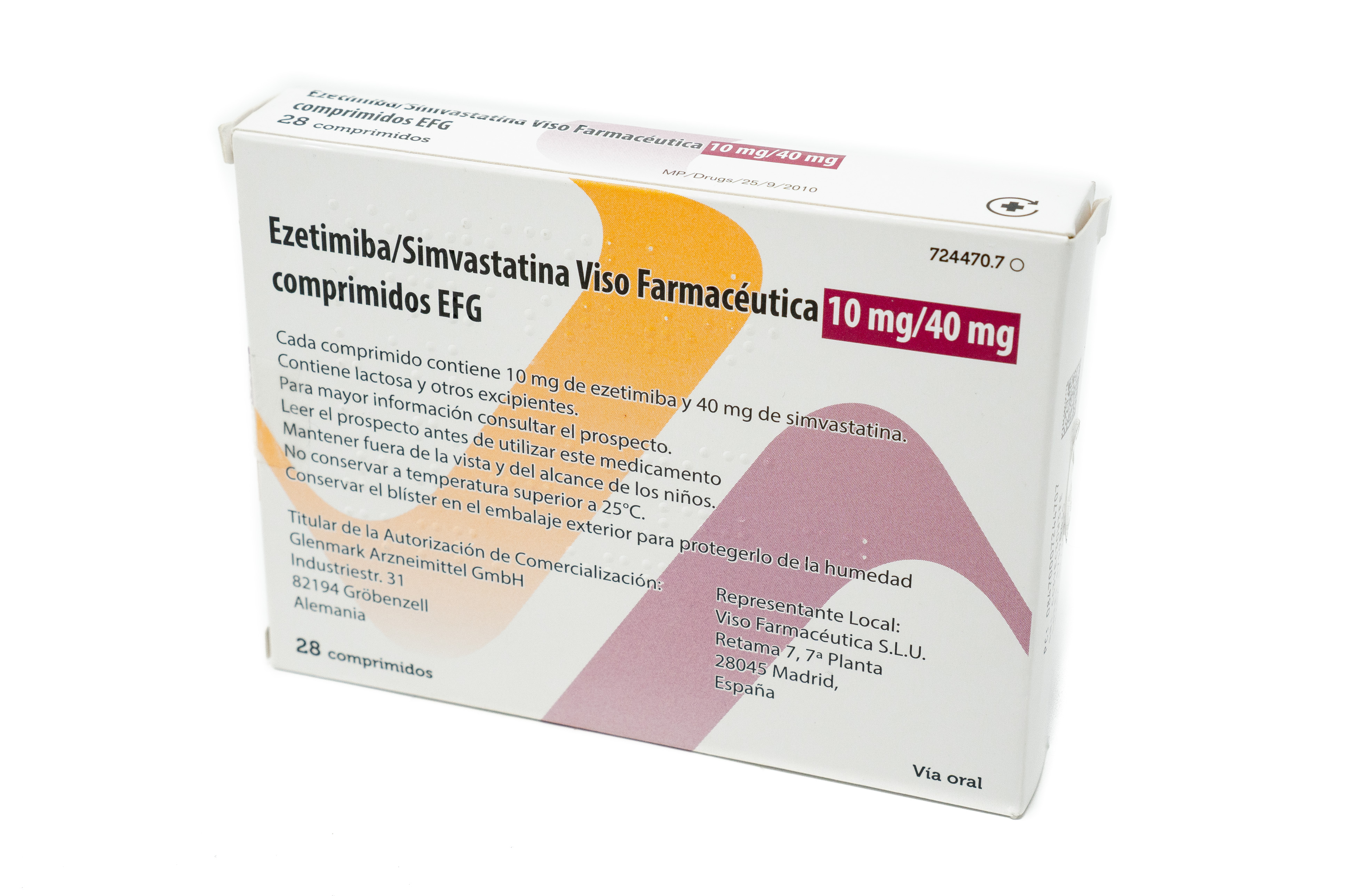 EZETIMIBA/SIMVASTATINA VISO FARMACEUTICA EFG 10 mg/40 mg 28 COMPRIMIDOS