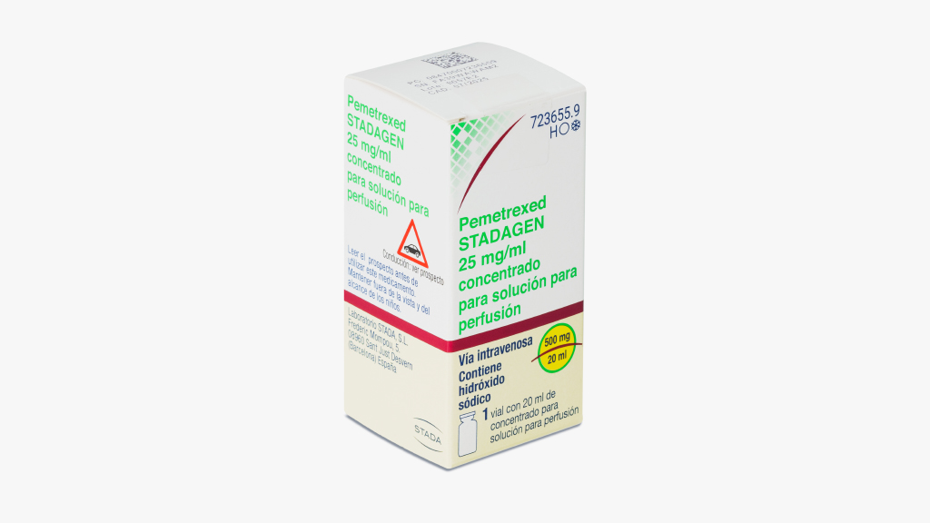 PEMETREXED STADAGEN 25 mg/ml 1 VIAL CONCENTRADO PARA SOLUCION PARA PERFUSION 40 ml