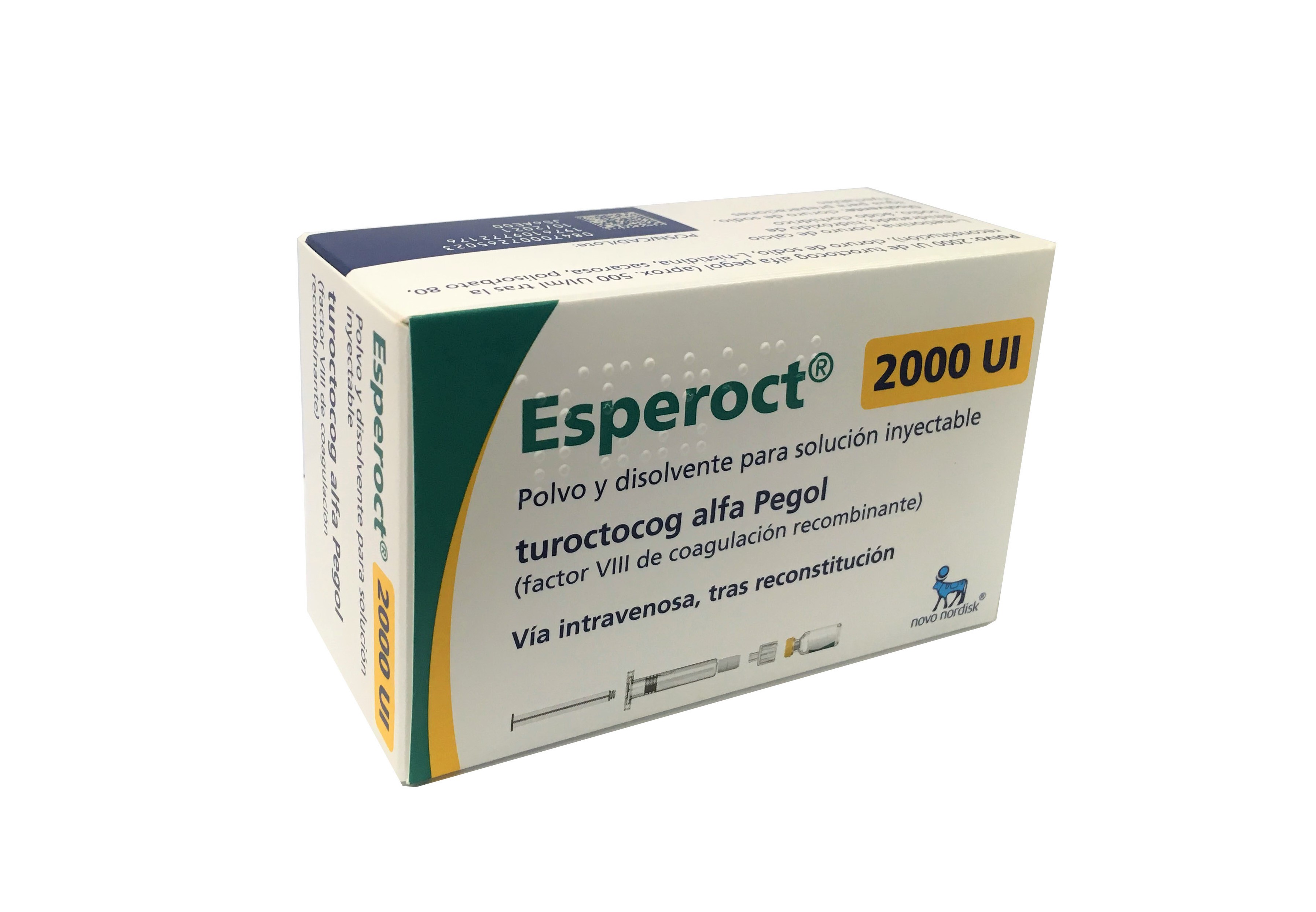 ESPEROCT 2000 UI 1 VIAL POLVO PARA SOLUCION INYECTABLE + 1 JERINGA PRECARGADA DISOLVENTE