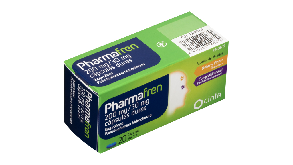 PHARMAFREN 200 mg/30 mg 20 CAPSULAS