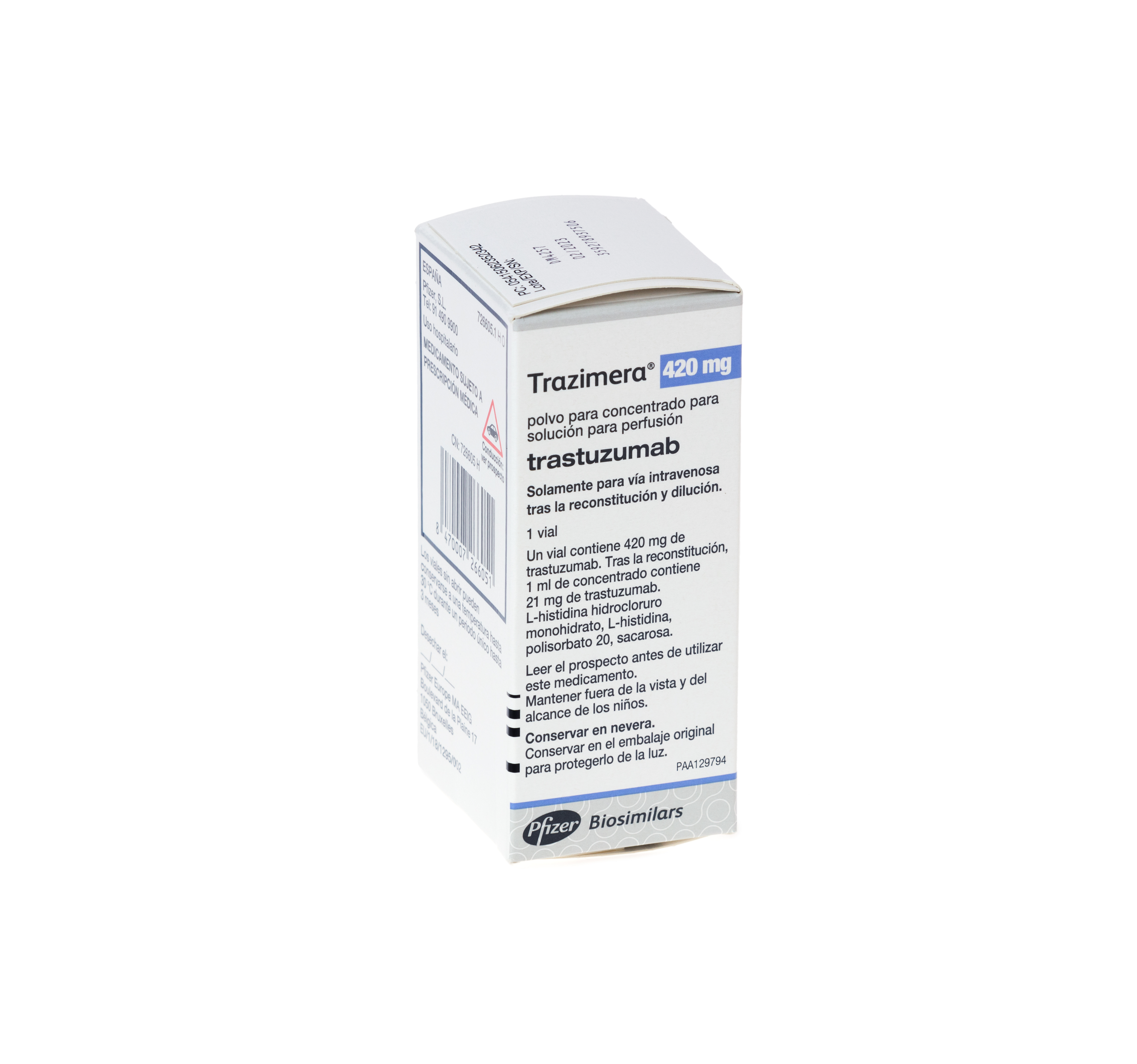 TRAZIMERA 420 mg 1 VIAL POLVO PARA CONCENTRADO PARA SOLUCION PARA PERFUSION