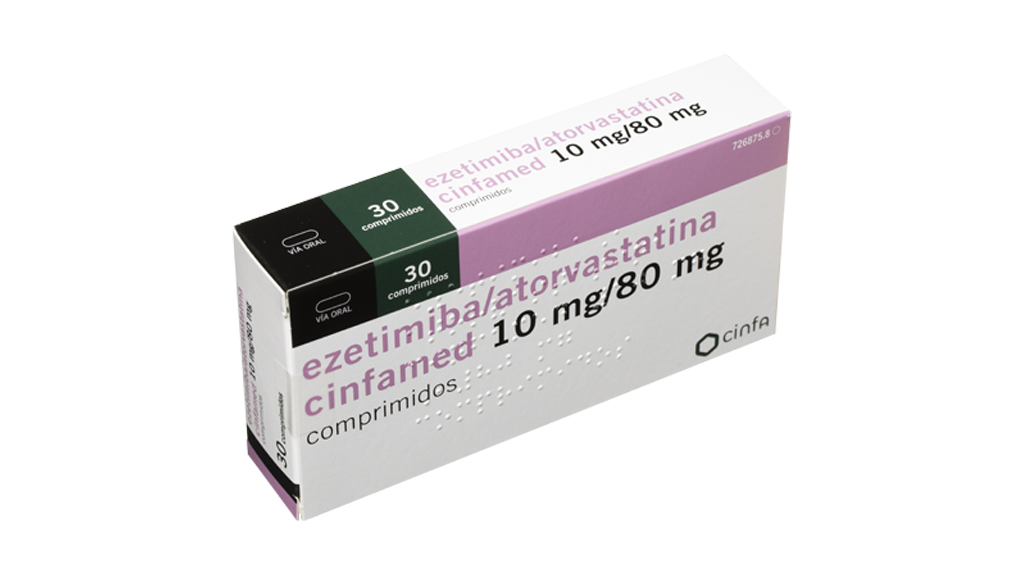 EZETIMIBA/ATORVASTATINA CINFAMED 10 mg/80 mg 30 COMPRIMIDOS RECUBIERTOS