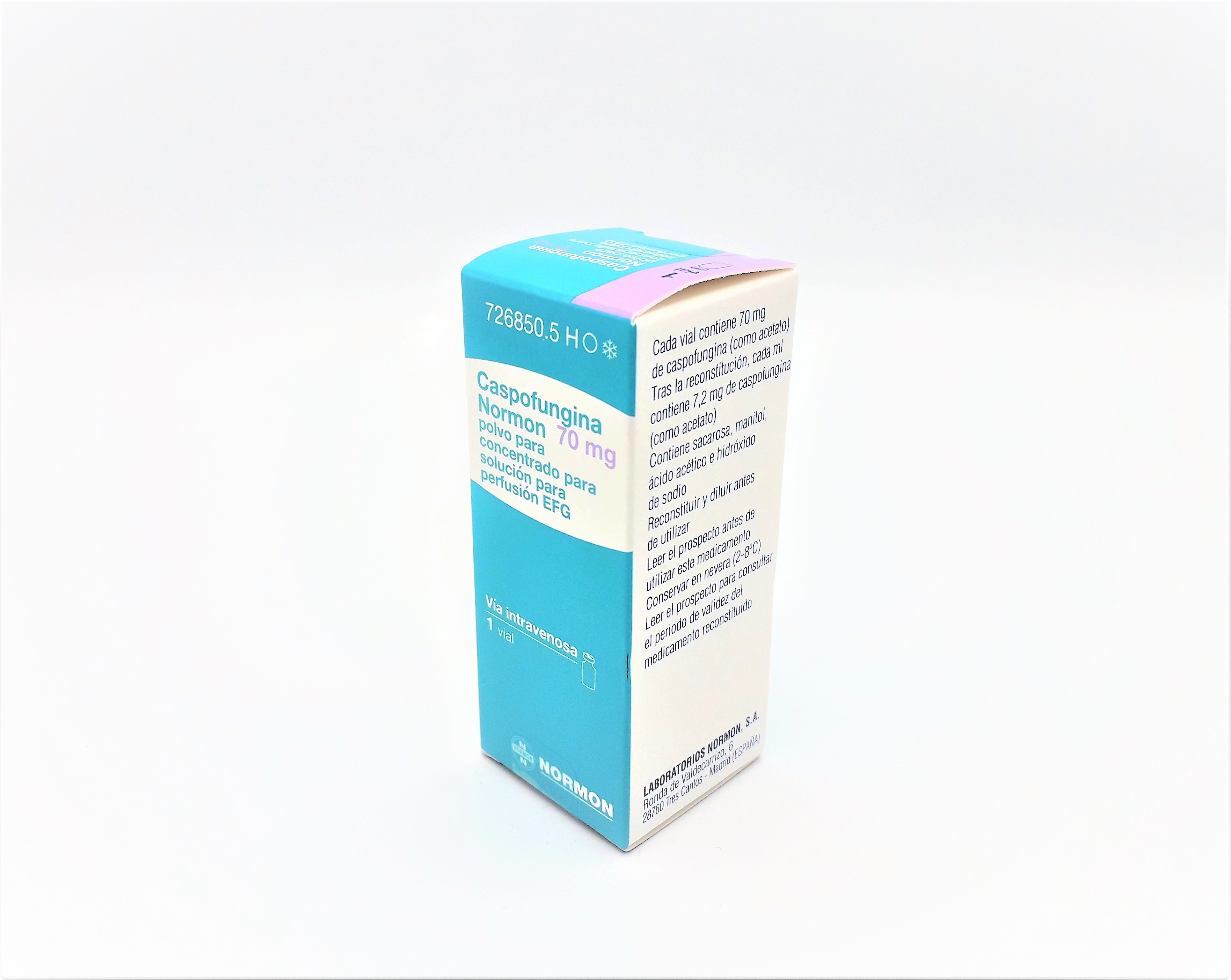 CASPOFUNGINA NORMON EFG 70 mg 1 VIAL POLVO PARA CONCENTRADO PARA SOLUCION PARA PERFUSION
