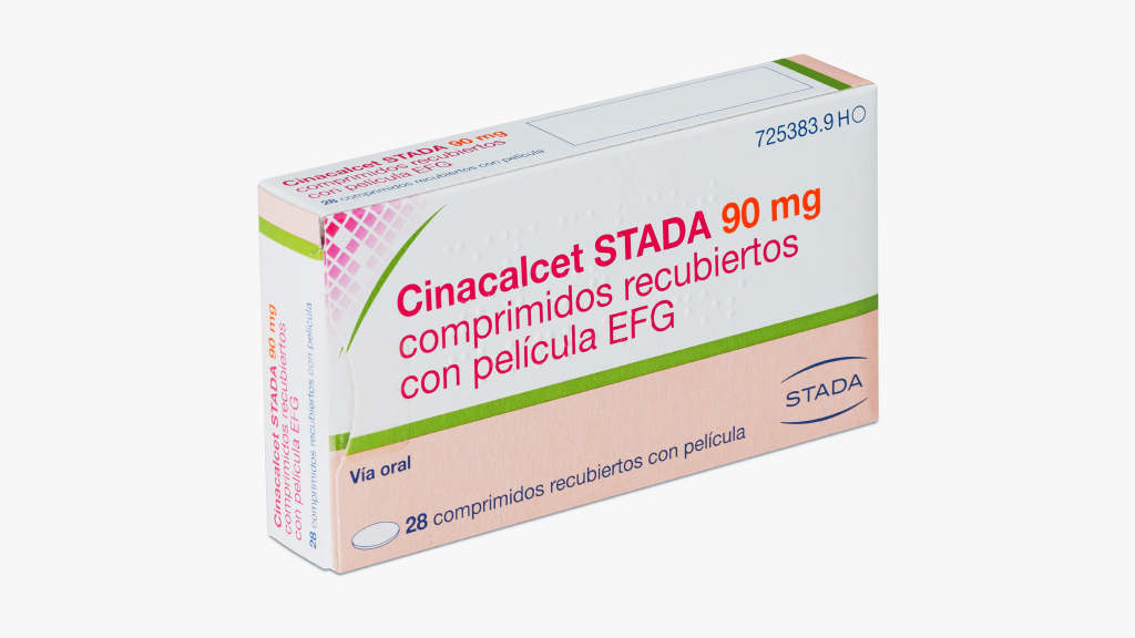 CINACALCET STADA EFG 90 mg 28 COMPRIMIDOS RECUBIERTOS