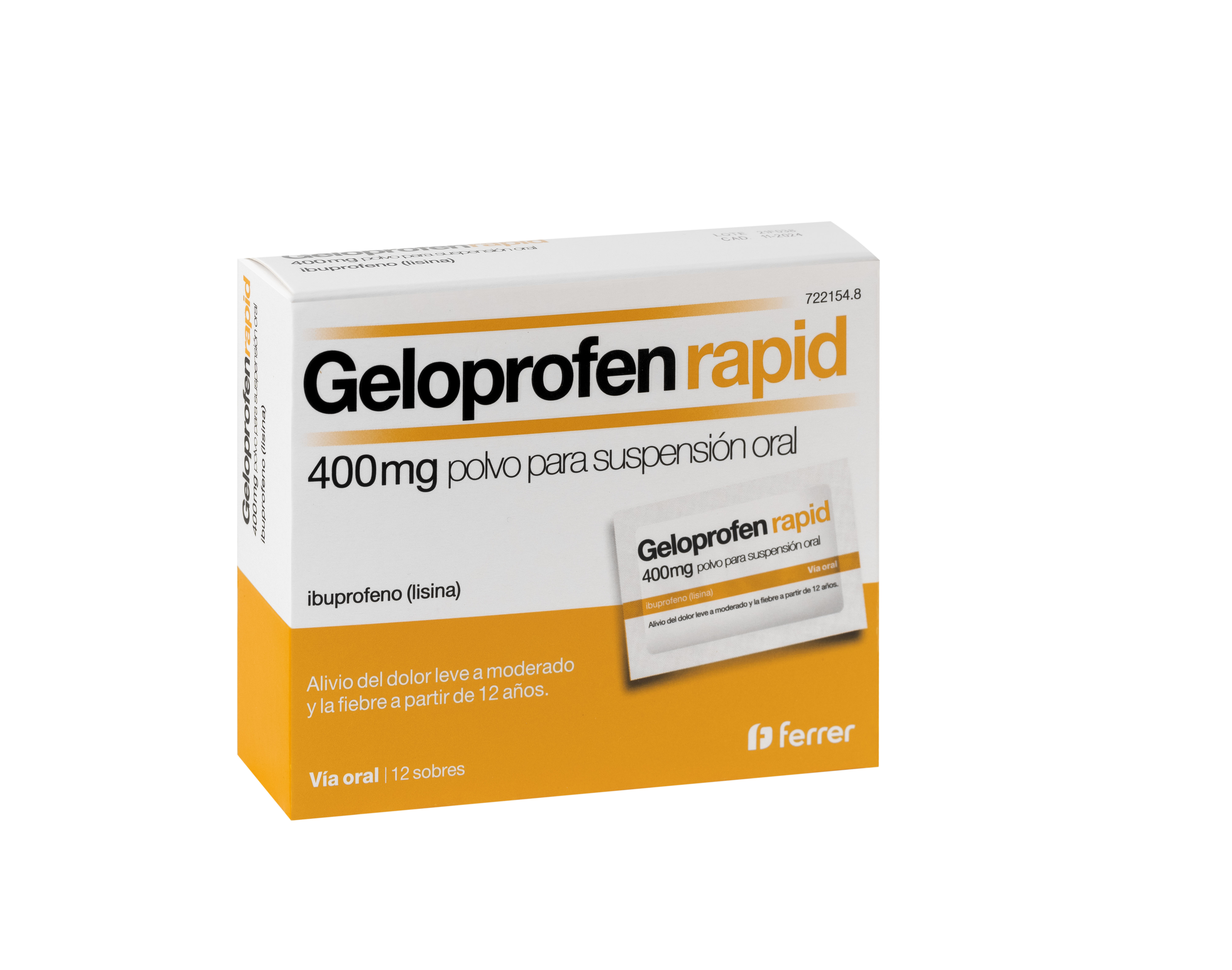 GELOPROFEN RAPID 400 mg 12 SOBRES POLVO PARA SUSPENSION ORAL