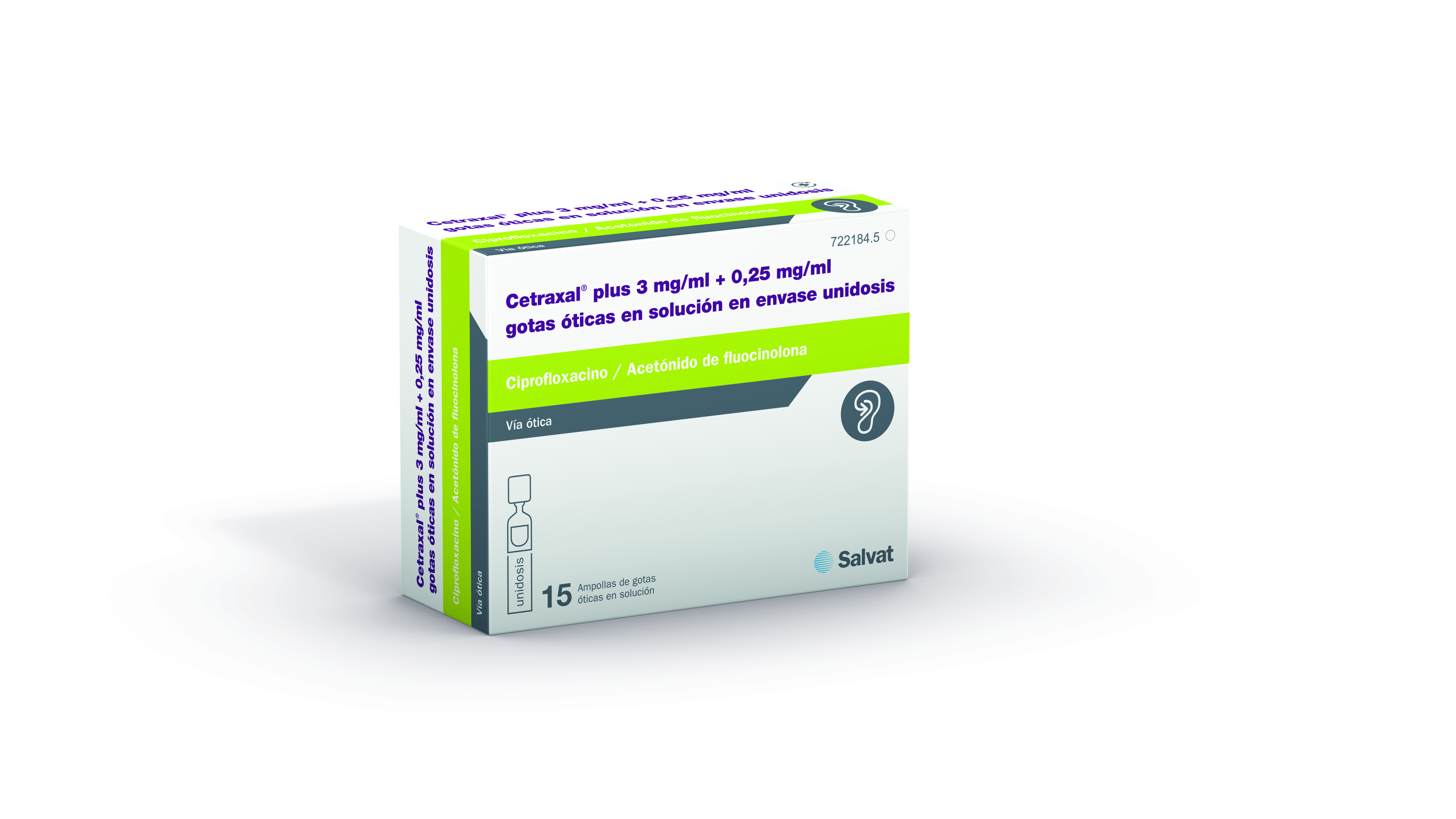 CETRAXAL PLUS 3 mg/ml + 0,25 mg/ml GOTAS OTICAS EN SOLUCION 15 UNIDOSIS  0,25 ml - Farmacéuticos