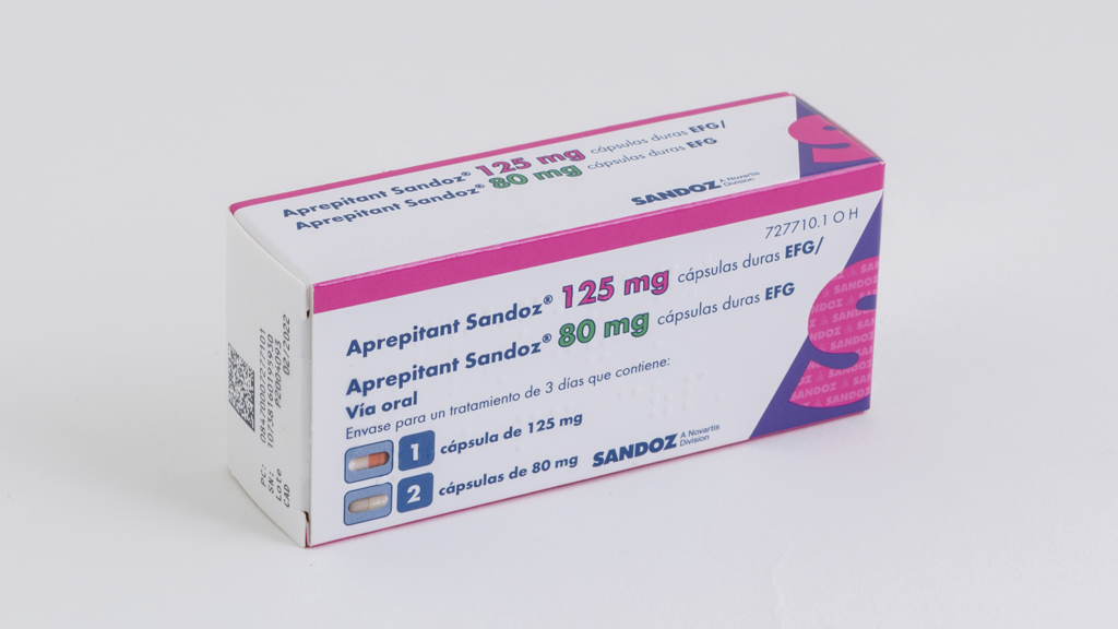 APREPITANT SANDOZ EFG 125 mg 1 CAPSULA + 80 mg 2 CAPSULAS