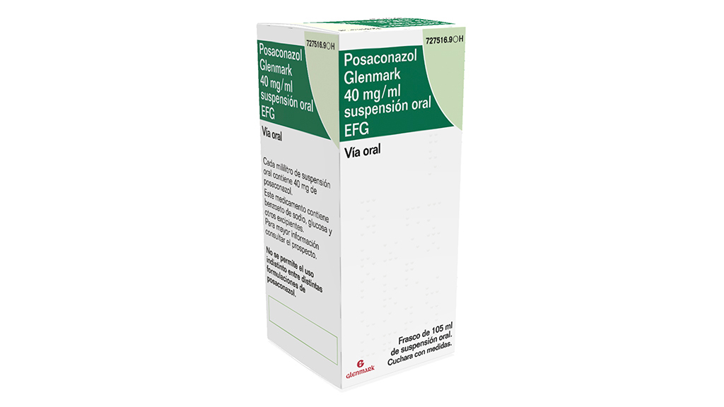 POSACONAZOL GLENMARK EFG 40 mg/ml SUSPENSION ORAL 1 FRASCO 105 ml