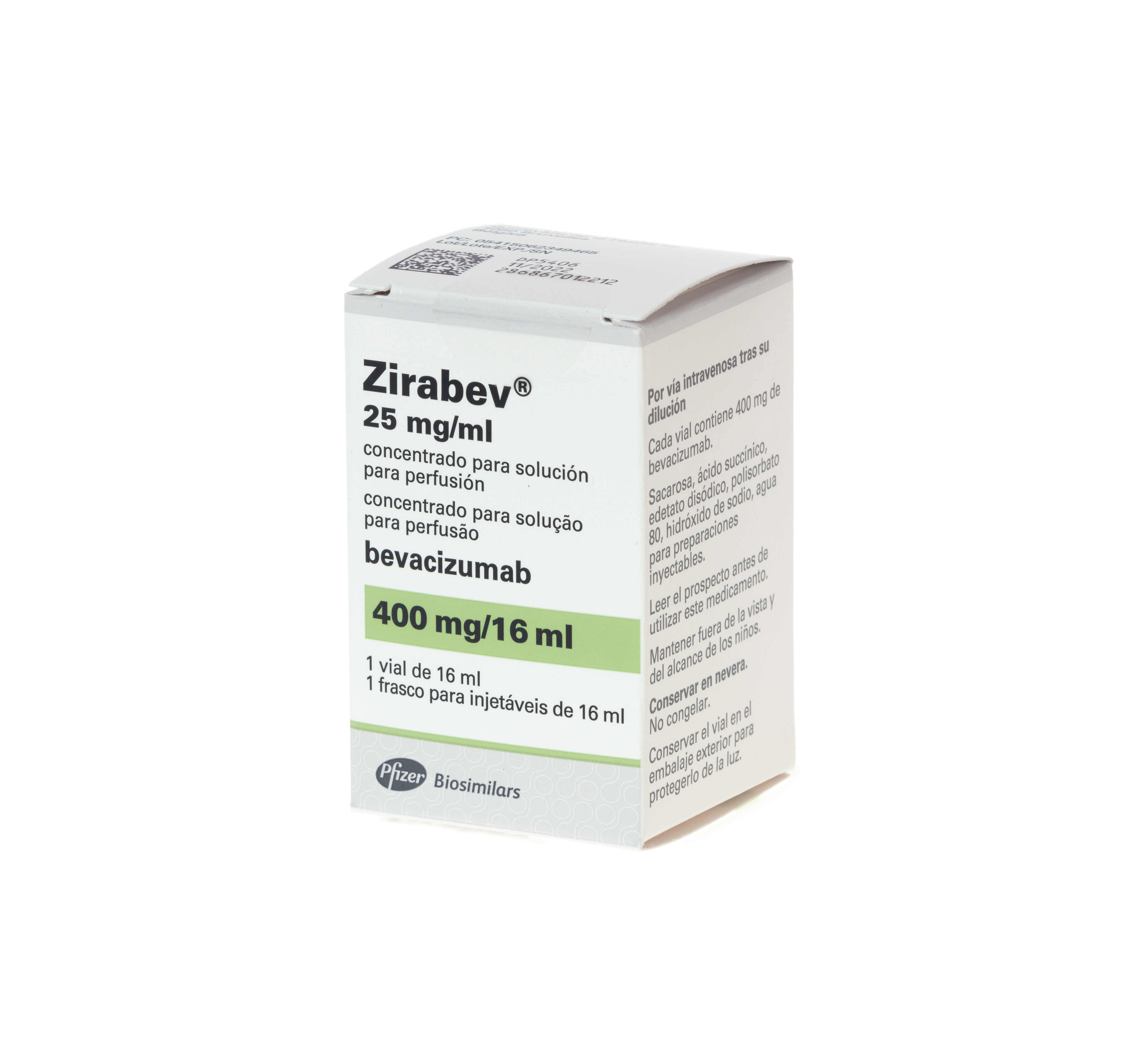 ZIRABEV 25 mg/ml 1 VIAL CONCENTRADO PARA SOLUCION PARA PERFUSION 16 ml