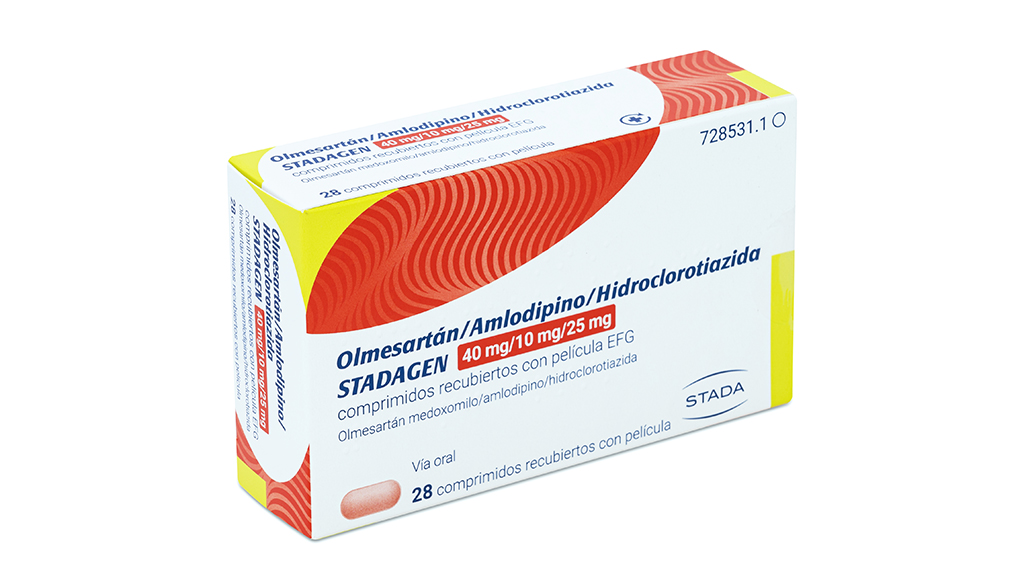 OLMESARTAN/AMLODIPINO/HIDROCLOROTIAZIDA STADAGEN EFG 40 mg/10 mg/25 mg 28 COMPRIMIDOS RECUBIERTOS