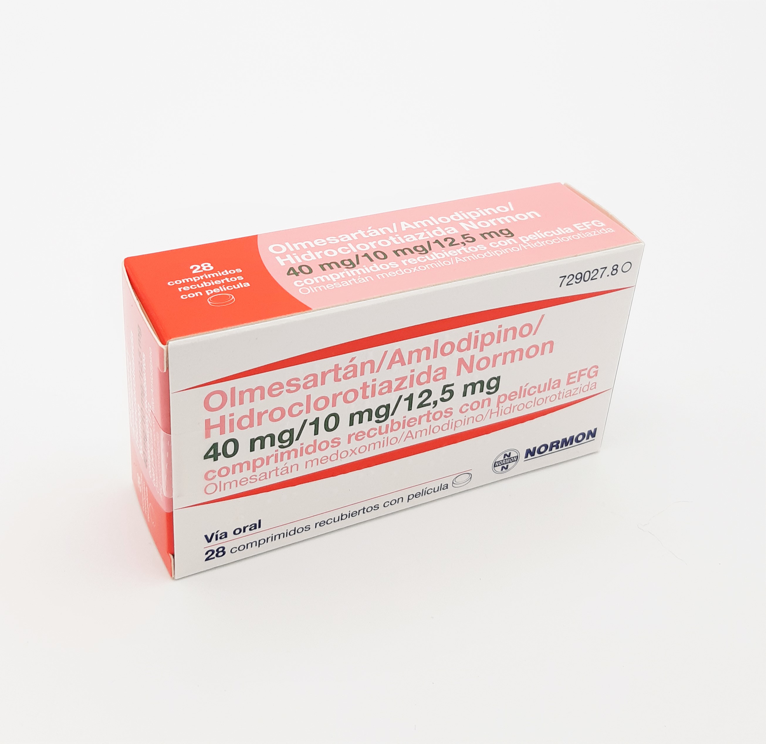 OLMESARTAN/AMLODIPINO/HIDROCLOROTIAZIDA NORMON EFG 40 mg/10 mg/12,5 mg 28 COMPRIMIDOS RECUBIERTOS