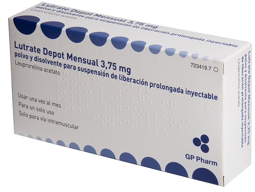 LUTRATE DEPOT MENSUAL 3,75 mg 1 VIAL POLVO PARA SUSPENSION LIBERACION PROLONGADA + 1 JERINGA PRECARGADA DISOLVENTE 2 ml
