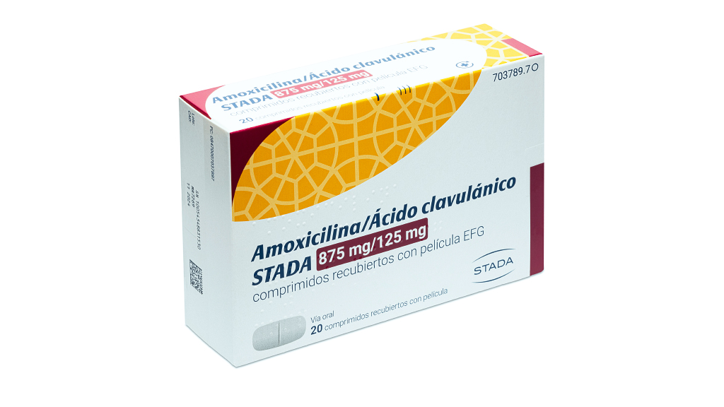 AMOXICILINA/ACIDO CLAVULANICO STADA EFG 875 mg/125 mg 30 COMPRIMIDOS RECUBIERTOS BLISTER