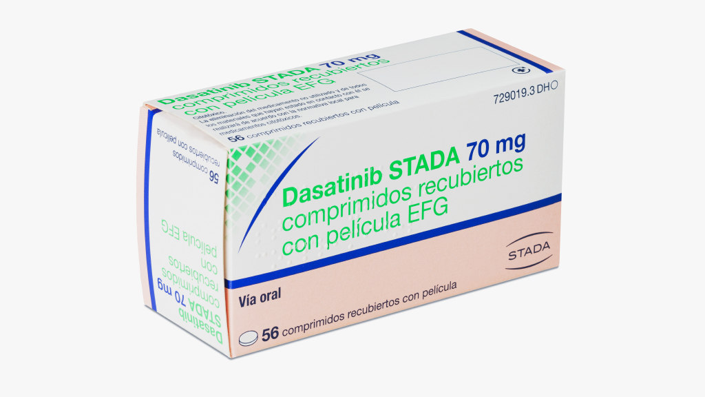 DASATINIB STADA EFG 70 mg 56 COMPRIMIDOS RECUBIERTOS