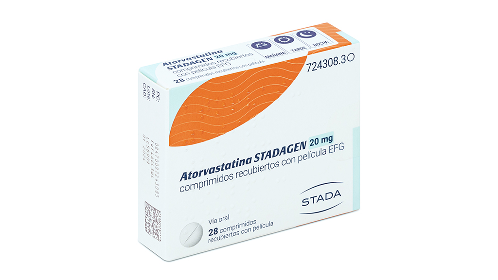 ATORVASTATINA STADAGEN EFG 20 mg 28 COMPRIMIDOS RECUBIERTOS BLISTER Al/PA-Al-PVC