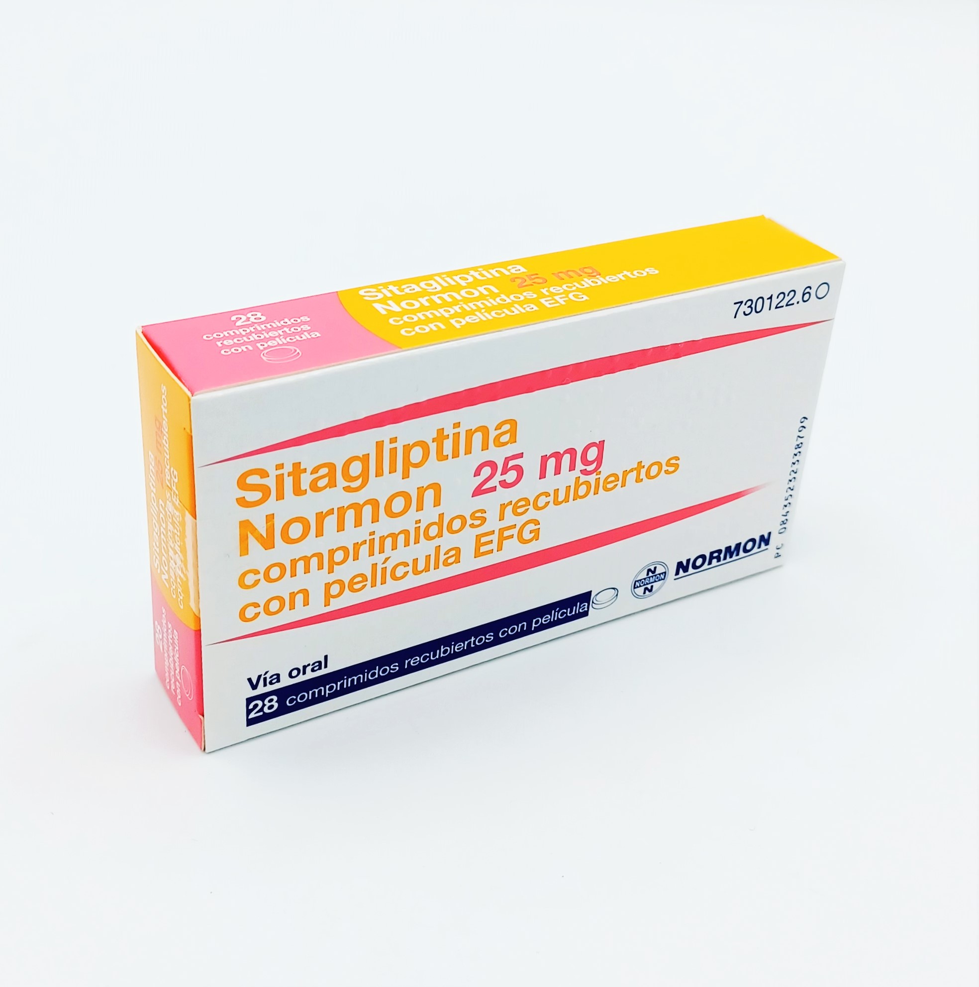 SITAGLIPTINA NORMON EFG 25 mg 28 COMPRIMIDOS RECUBIERTOS BLISTER Al/PVC-PE-PVDC