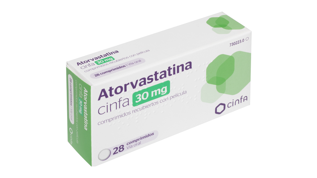 ATORVASTATINA CINFA 30 mg 28 COMPRIMIDOS RECUBIERTOS