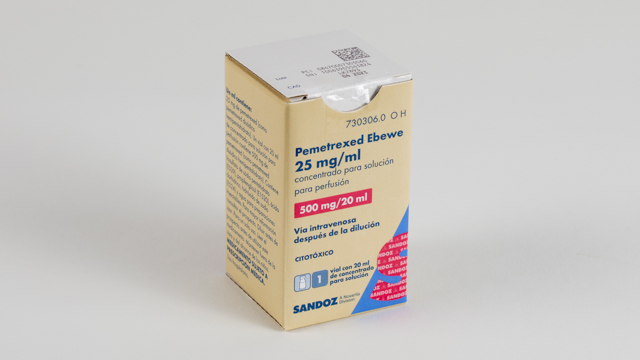 PEMETREXED EBEWE 25 mg/ml 1 VIAL CONCENTRADO PARA SOLUCION PARA PERFUSION 20 ml