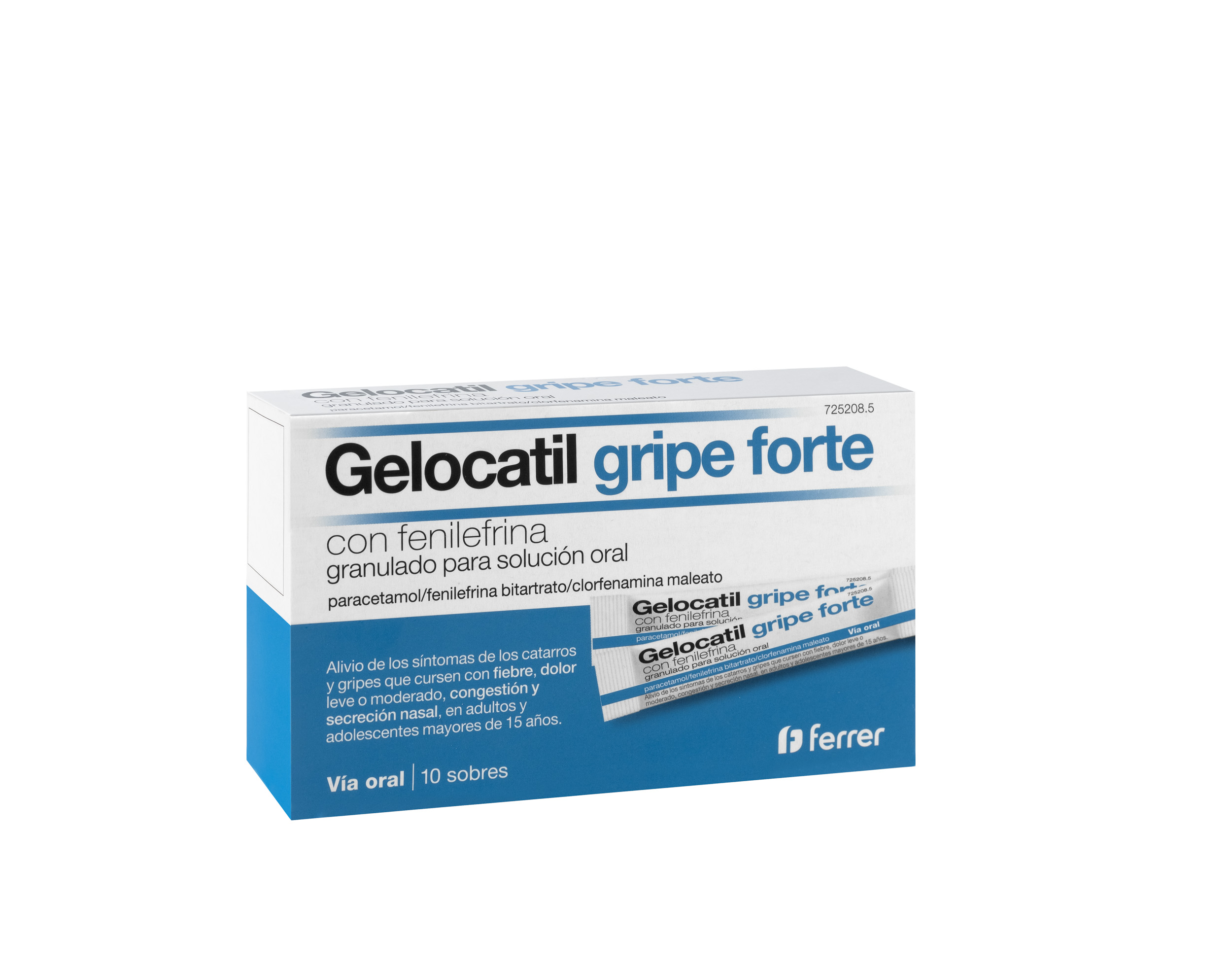 GELOCATIL GRIPE FORTE CON FENILEFRINA 10 SOBRES GRANULADO PARA SOLUCION ORAL