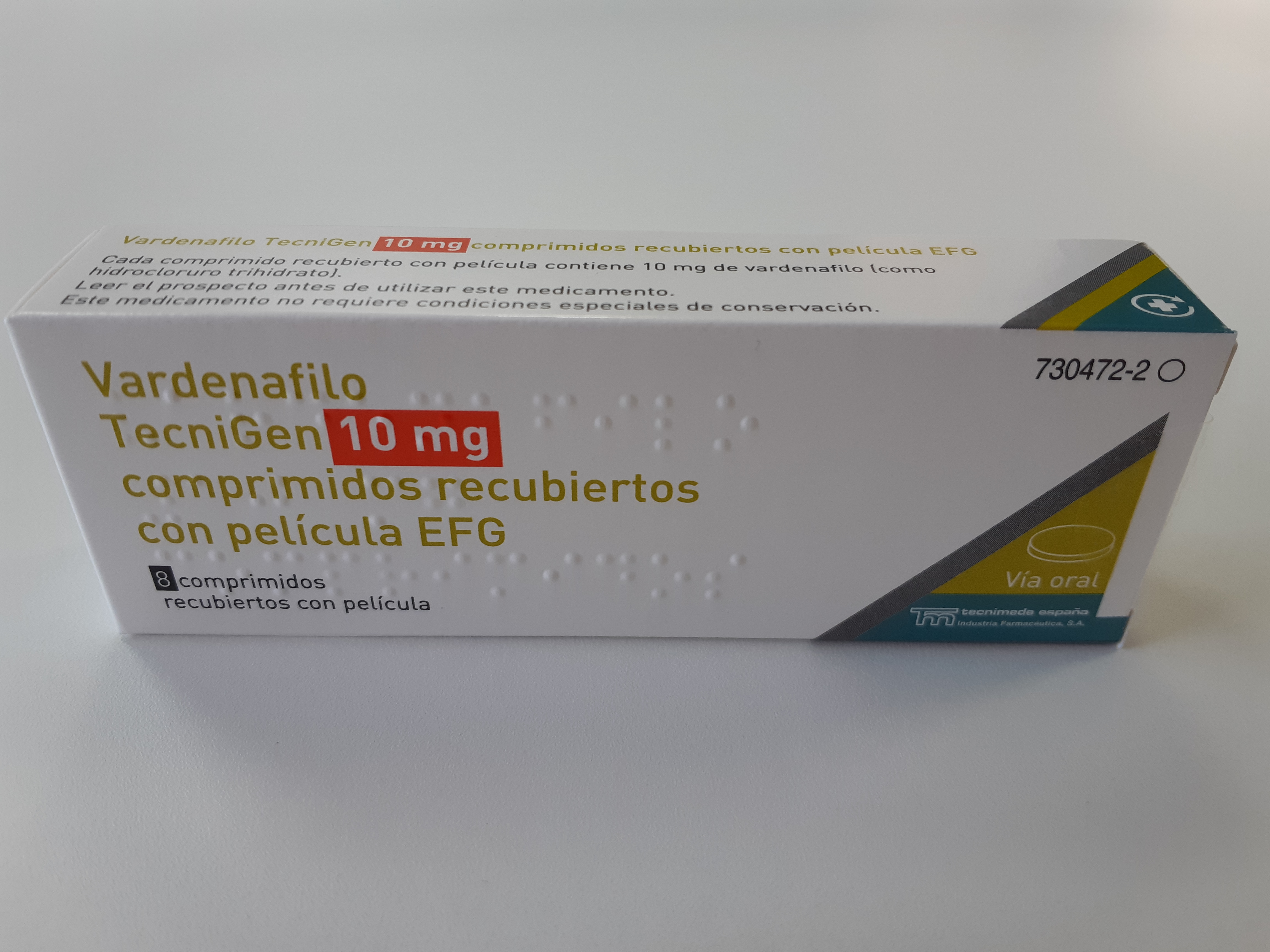 VARDENAFILO TECNIGEN EFG 10 mg 4 COMPRIMIDOS RECUBIERTOS