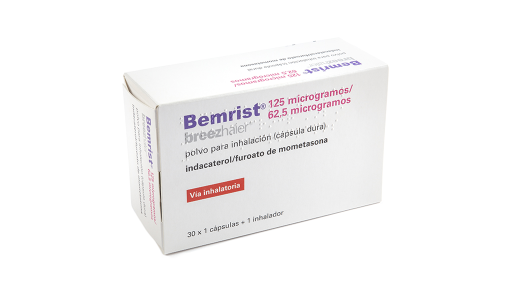 BEMRIST BREEZHALER 125 microgramos/62,5 microgramos 30 CAPSULAS PARA INHALACION + 1 INHALADOR